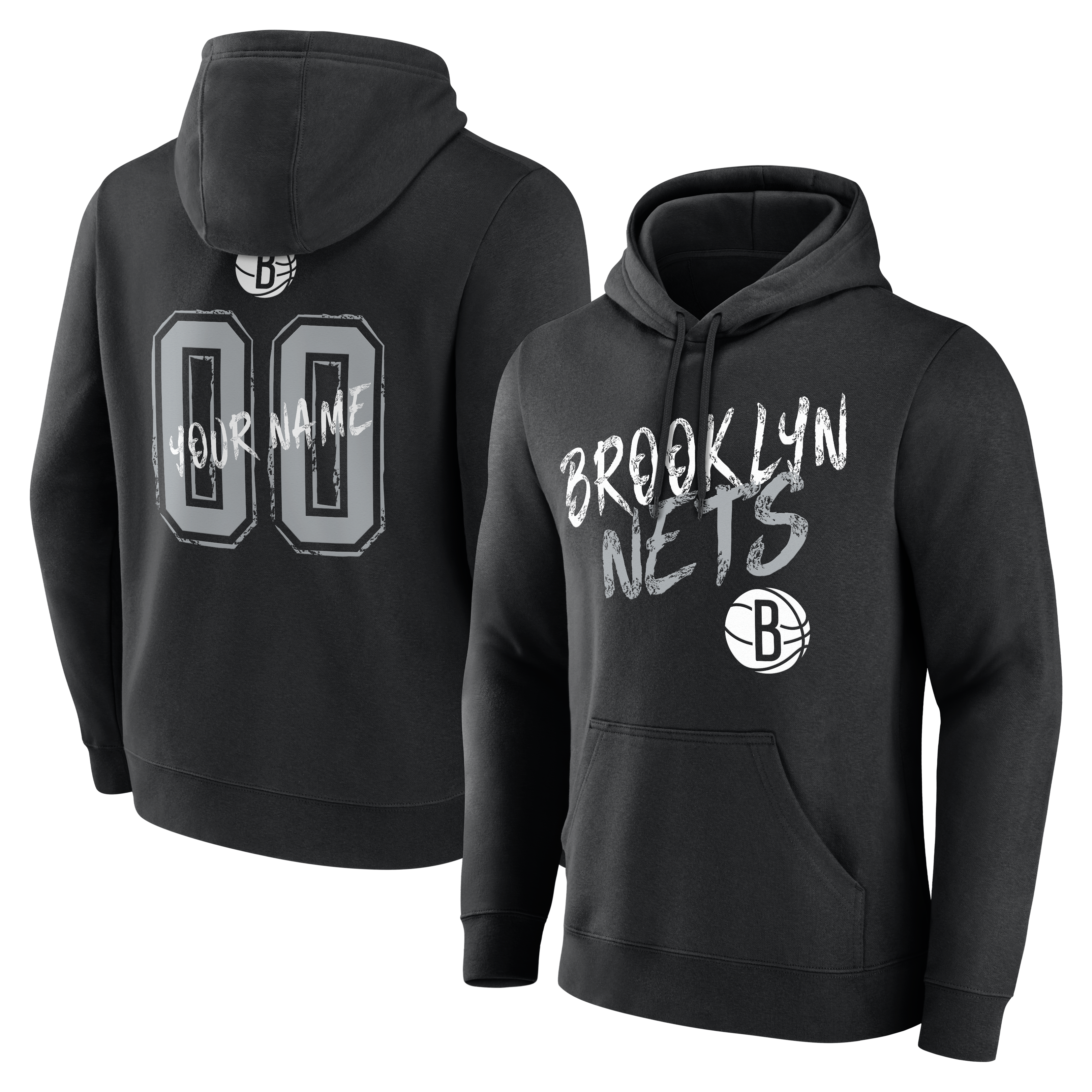 Men’s Black Brooklyn Nets Big & Tall Hustle Personalized Name & Number Hoodie Men’s Black Brooklyn Nets Big & Tall Hustle Personalized Name & Number Hoodie