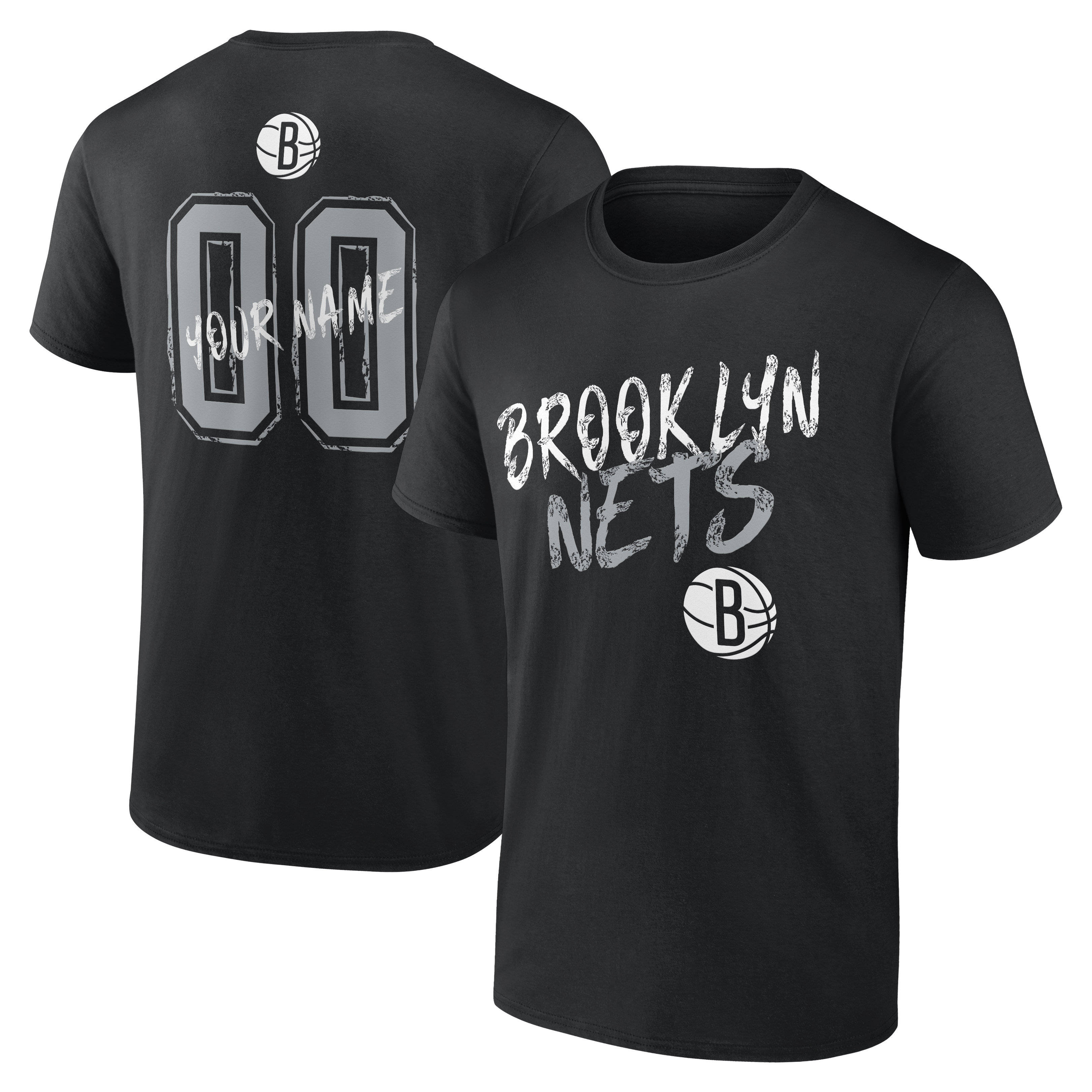 Men’s Black Brooklyn Nets Big & Tall Hustle Personalized Name & Number T-Shirt Men’s Black Brooklyn Nets Big & Tall Hustle Personalized Name & Number T-Shirt