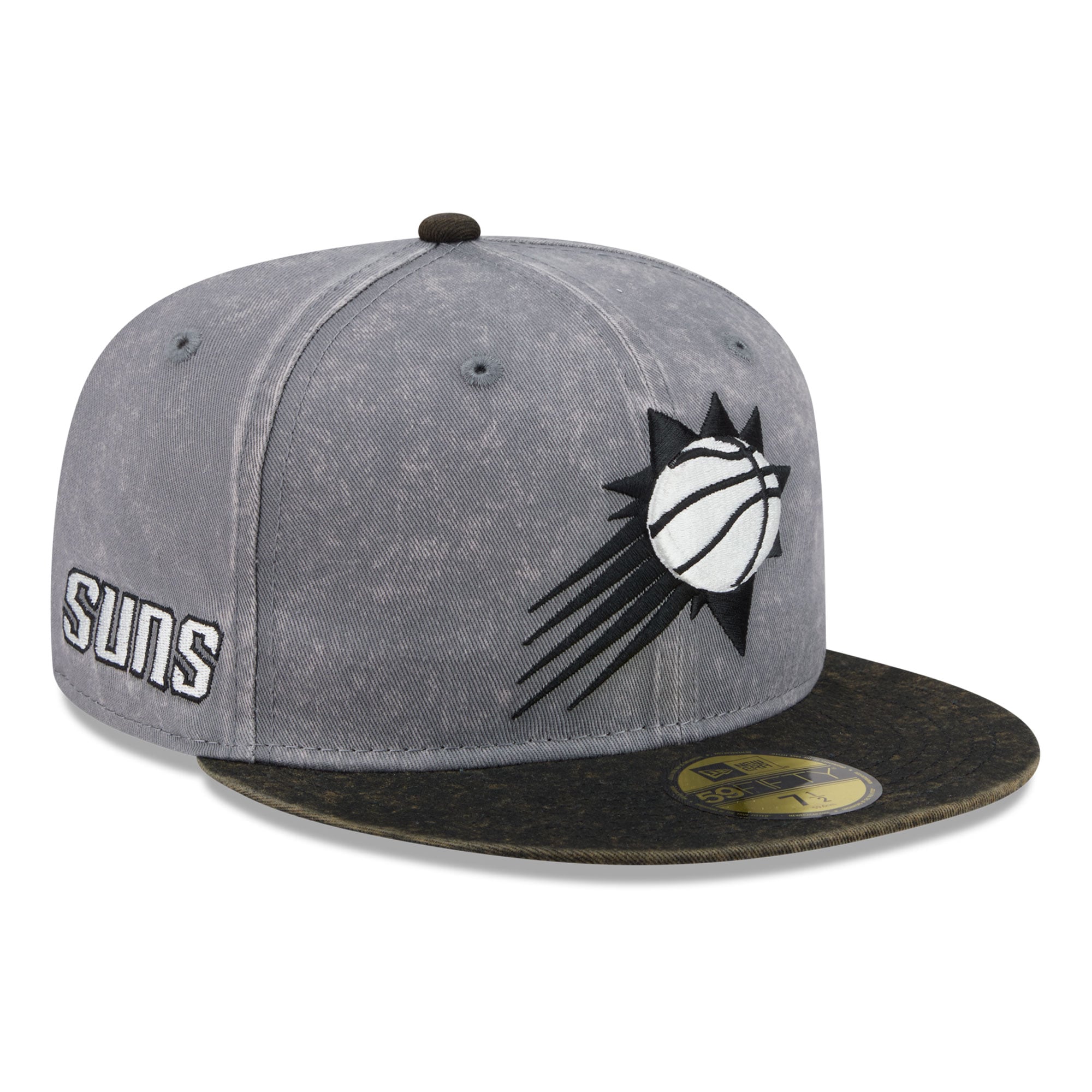 Men's New Era Gray/Black Phoenix Suns Washed 59FIFTY Fitted Hat