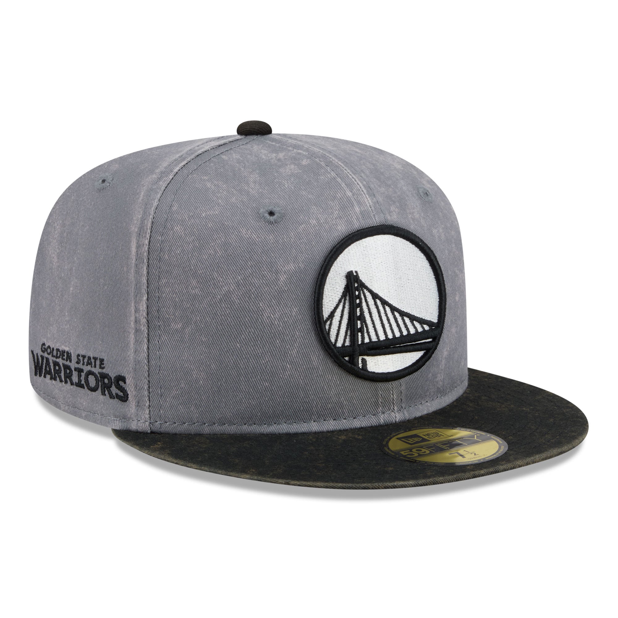 Men's New Era Gray/Black Golden State Warriors Washed 59FIFTY Fitted Hat