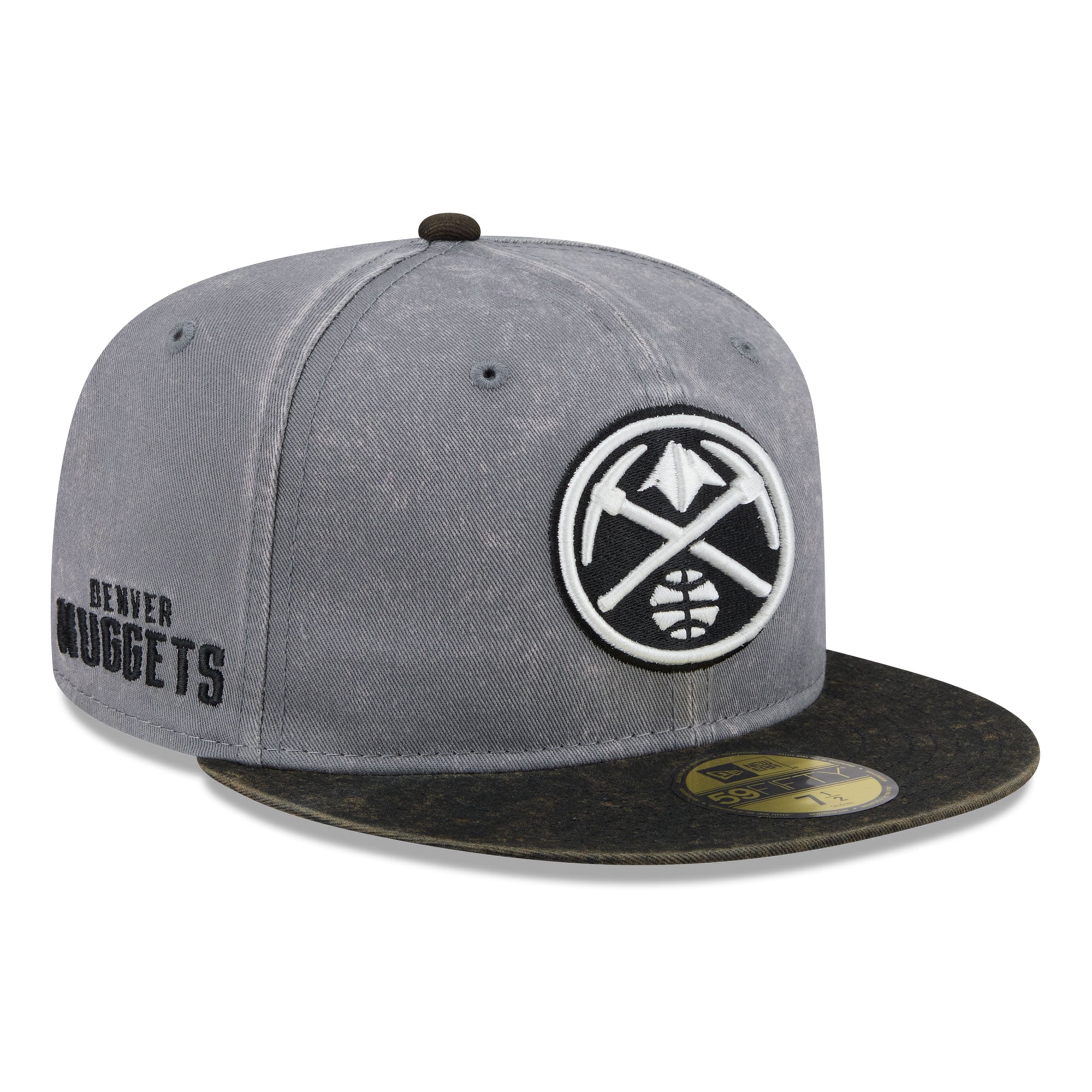 Men's New Era Gray/Black Denver Nuggets Washed 59FIFTY Fitted Hat