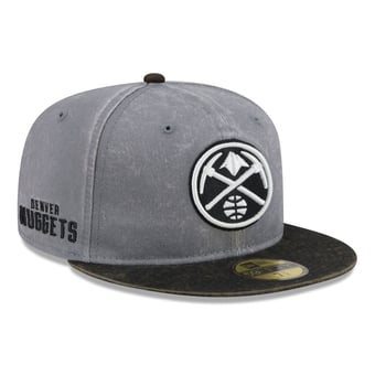 Men's New Era Gray/Black Denver Nuggets Washed 59FIFTY Fitted Hat