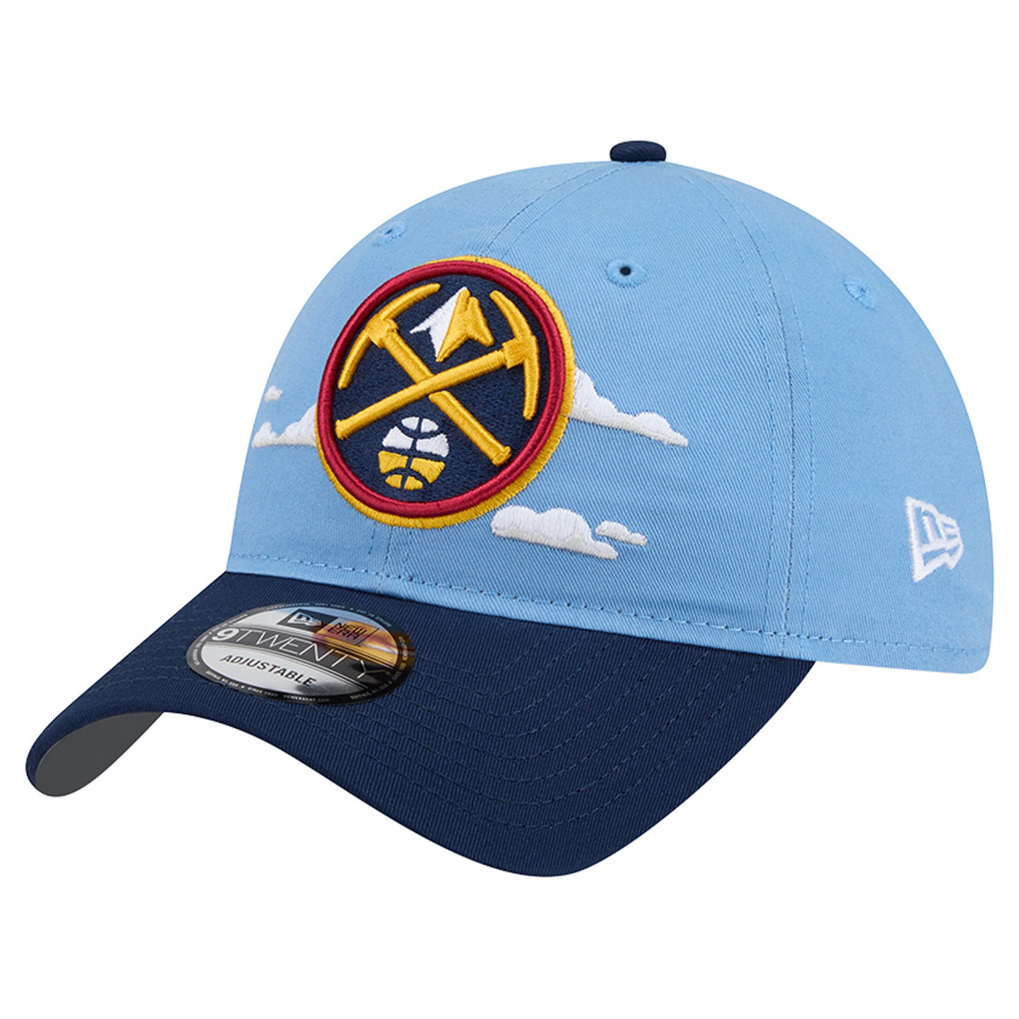 New Era Men's Powder Blue Denver Nuggets Clouds 9TWENTY Adjustable Hat - Powder Blue