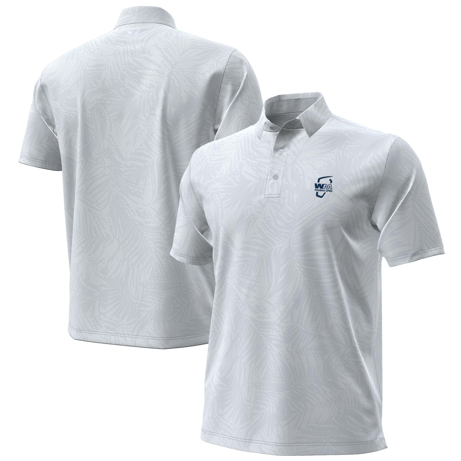 Men’s Under Armour Gray WM Phoenix Open Playoff Tropical Jacquard Polo Men’s Under Armour Gray WM Phoenix Open Playoff Tropical Jacquard Polo