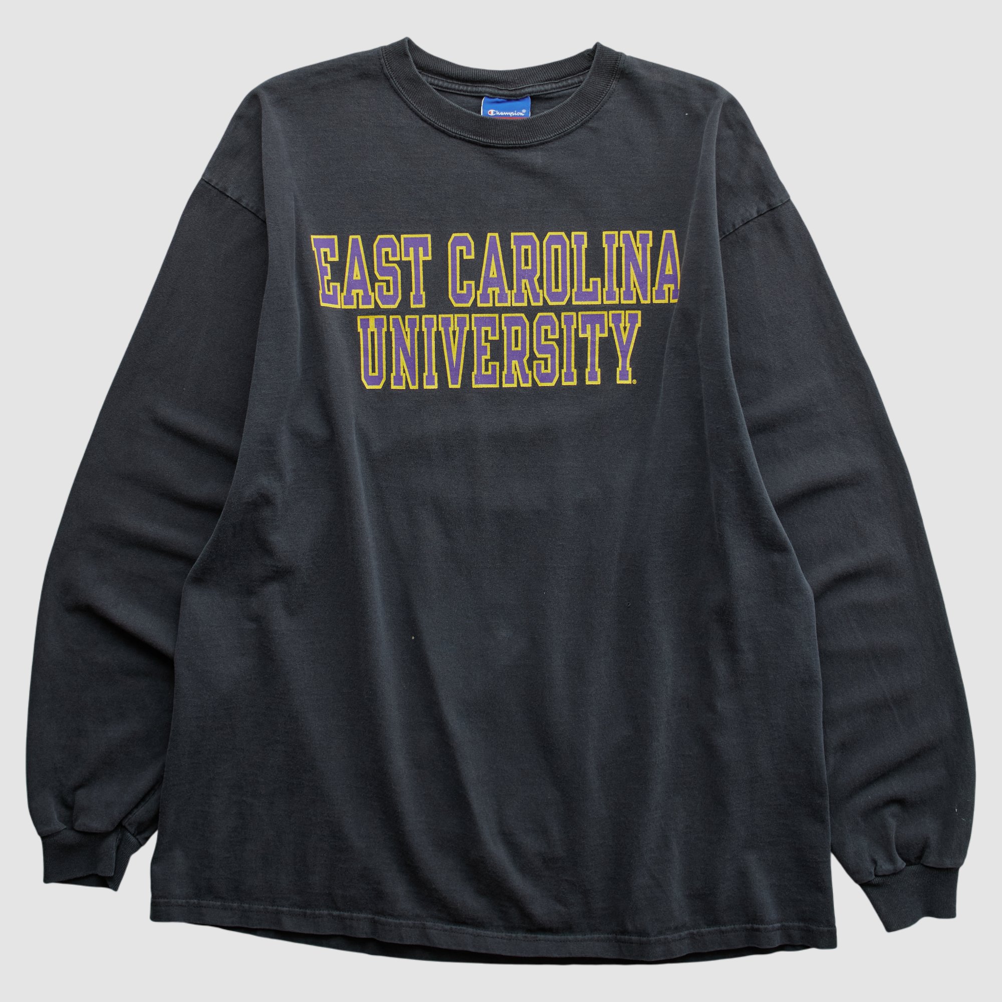 ECU Pirates Champion 2000s Long Sleeve T-shirt - Black - XL by Fanatics Real Vintage