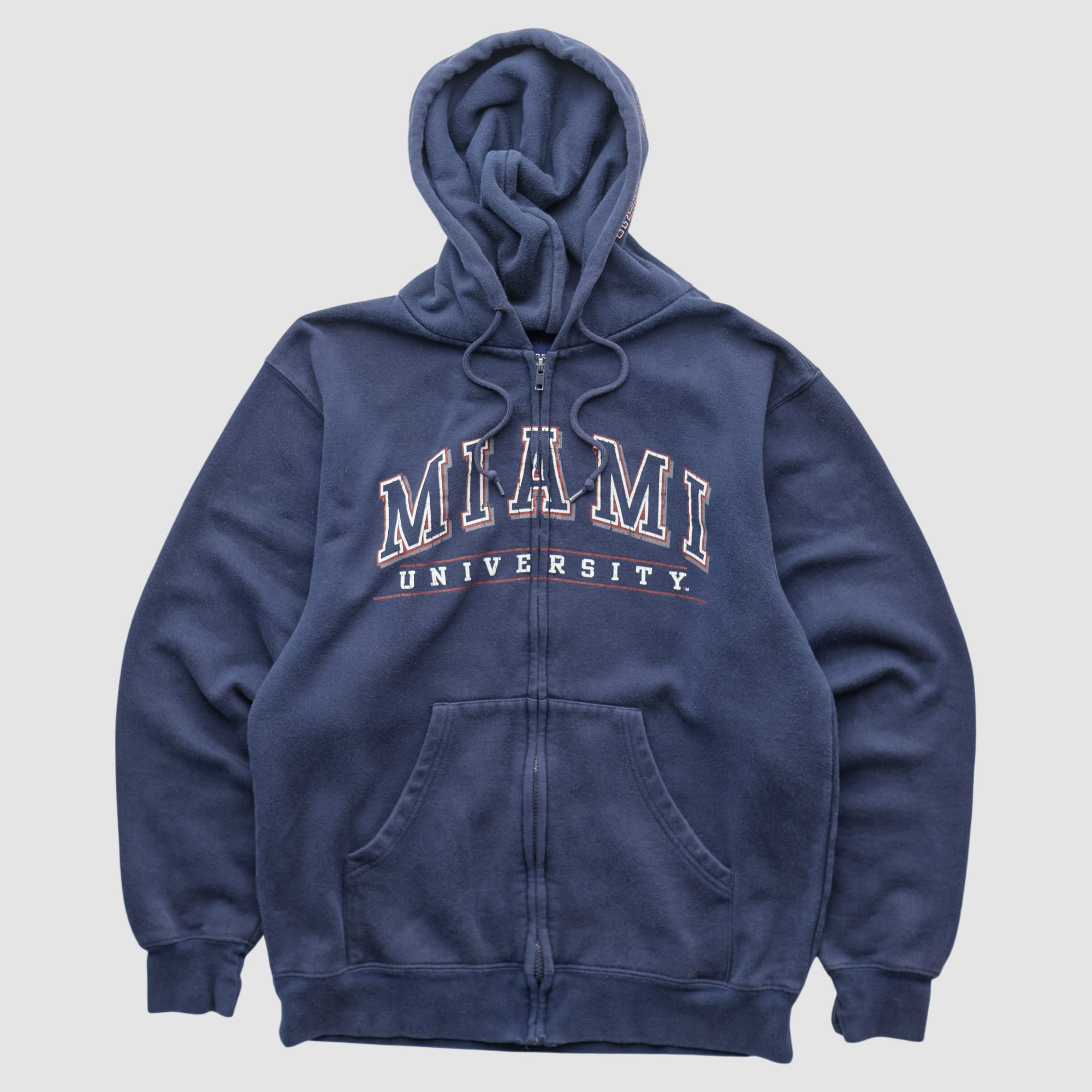 Miami University RedHawks Jansport 2000s Hooded Full Zip Sweatshirt - Navy - XS by Fanatics Real Vintage