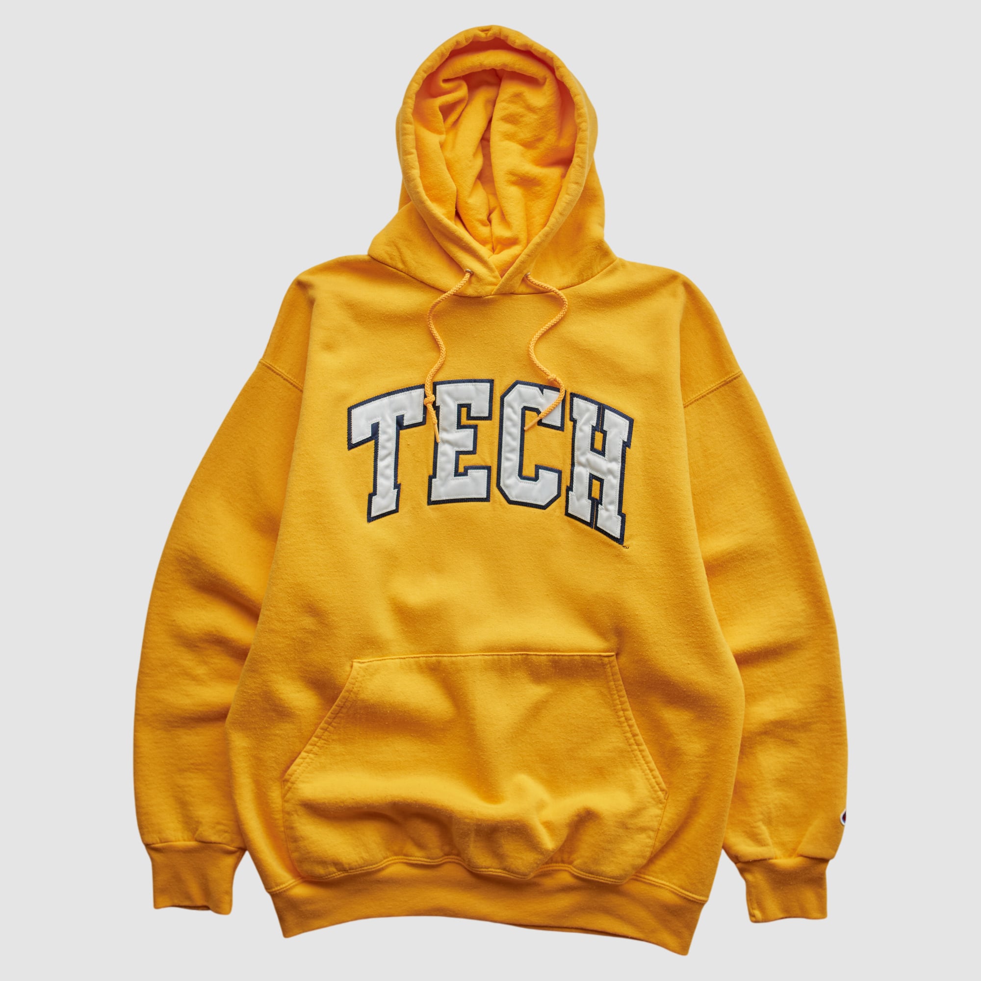 Georgia Tech Yellow Jackets Champion 2000s Hooded Pullover Sweatshirt - Yellow - S by Fanatics Real Vintage