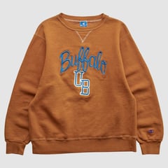 Buffalo Bulls Champion 90s Pullover Sweatshirt - Brown - S by Fanatics Real Vintage