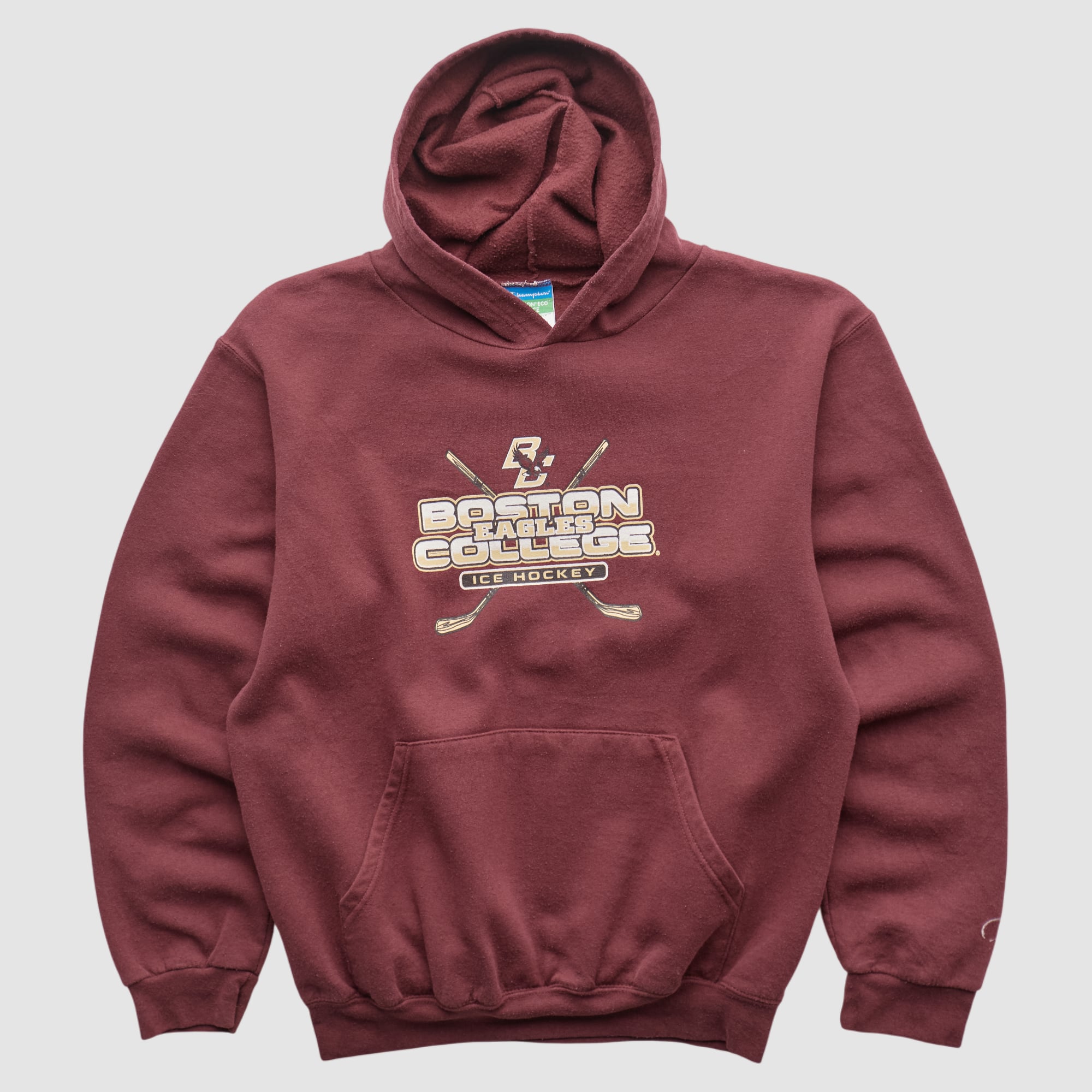 Boston College Eagles Champion 2010s Hooded Pullover Sweatshirt - Maroon - XS by Fanatics Real Vintage