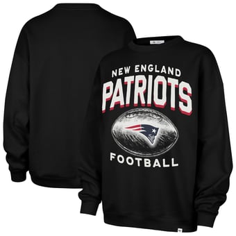 Women's '47  Black New England Patriots Arch Cloud Oversized Sweatshirt