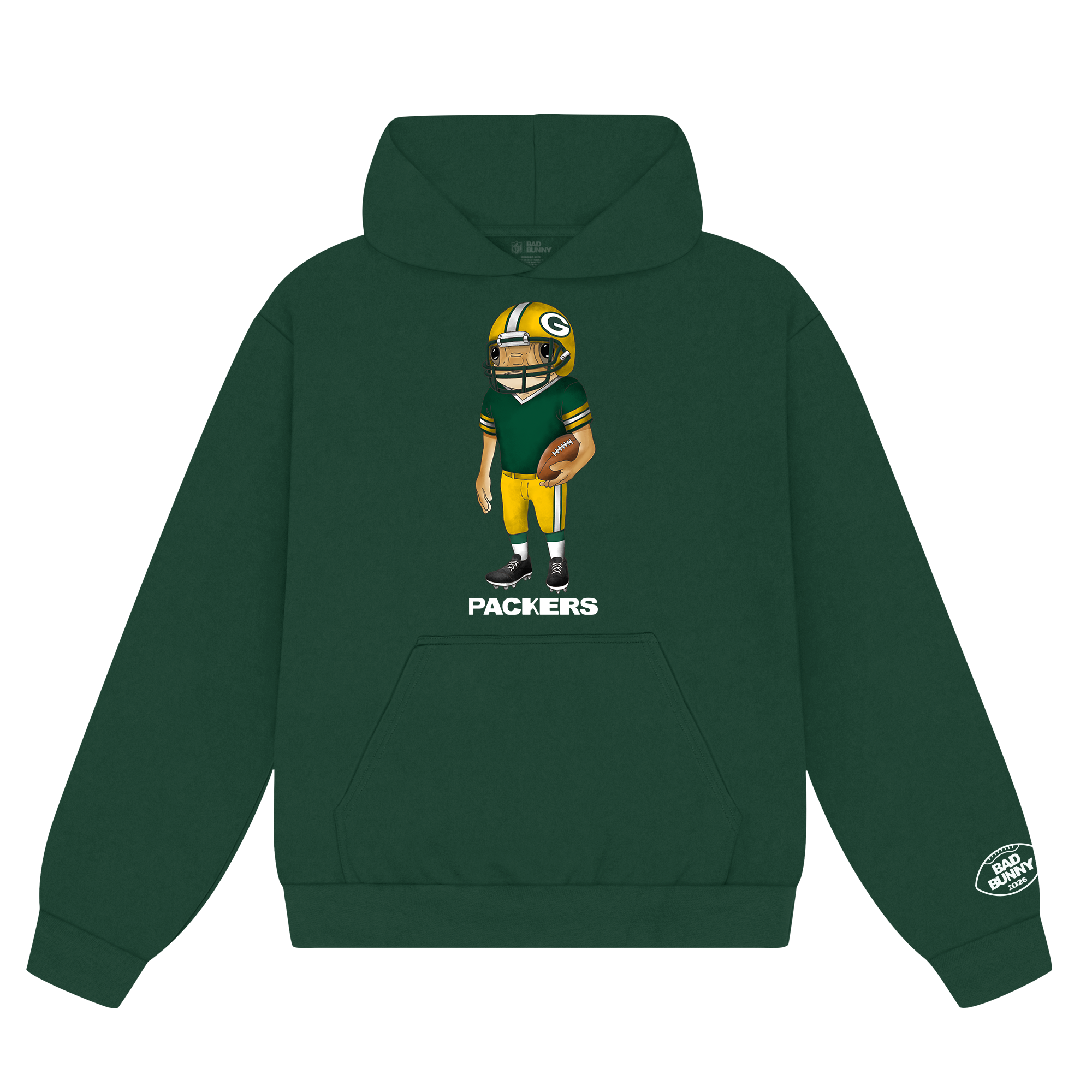 Felpa con cappuccio Concho Bad Bunny x Green Bay Packers