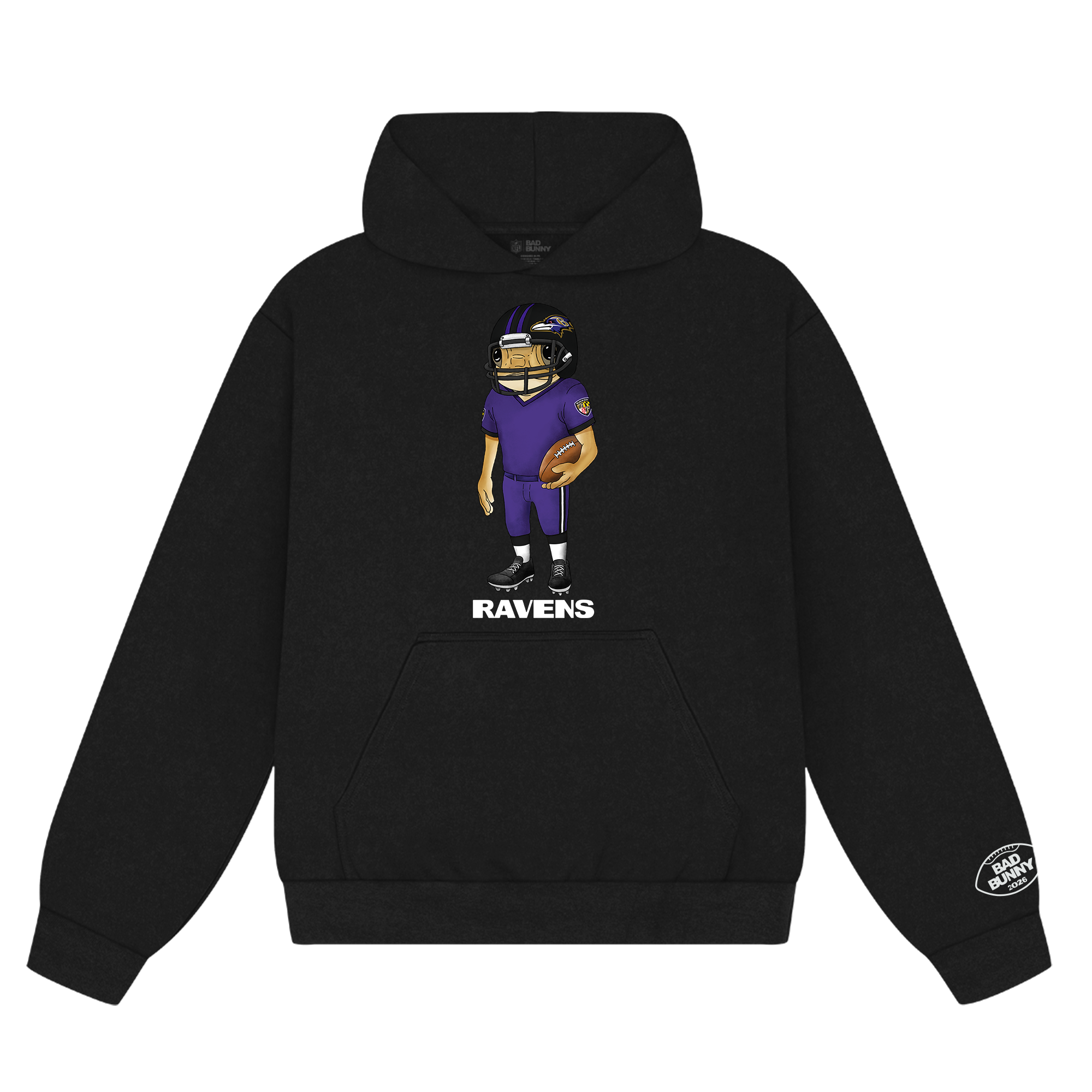 Felpa con cappuccio Concho dei Baltimore Ravens x Bad Bunny