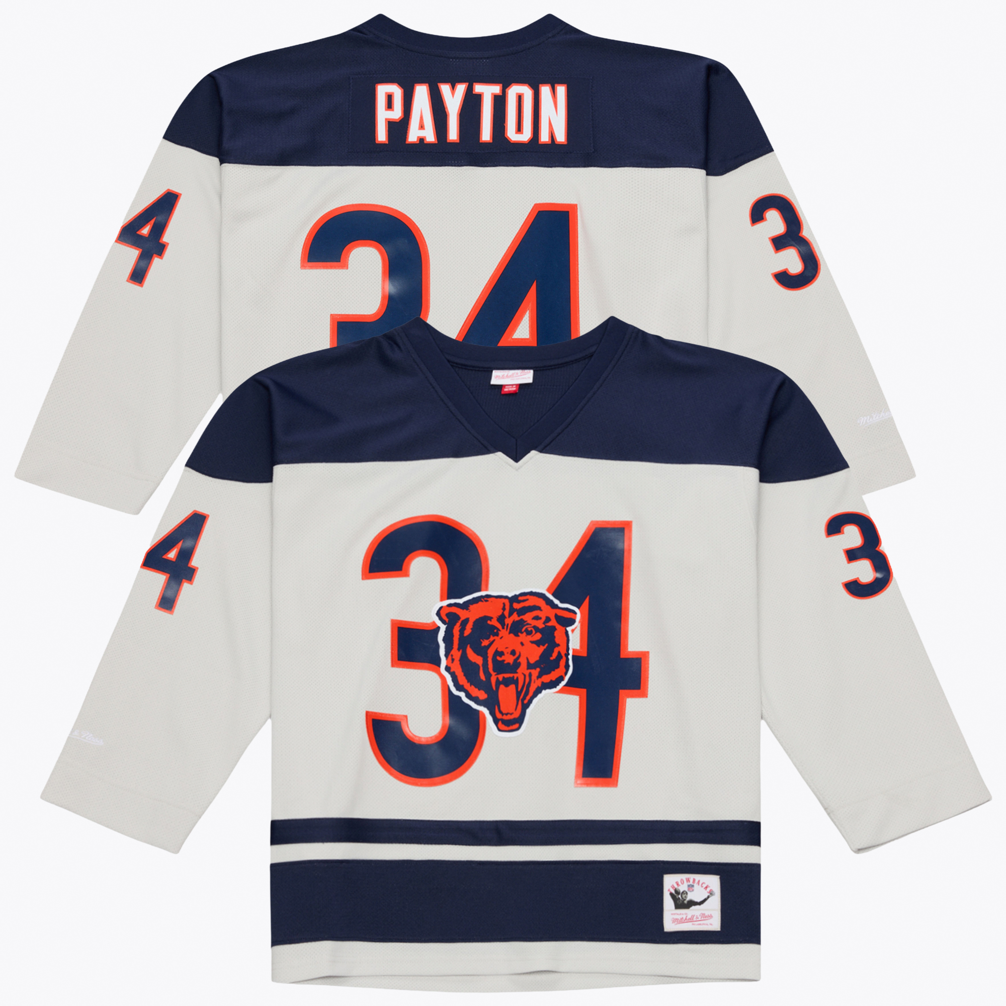 Men's Mitchell & Ness Walter Payton Gray Chicago Bears Too Maxxed Out Hockey Fashion Jersey T-Shirt
