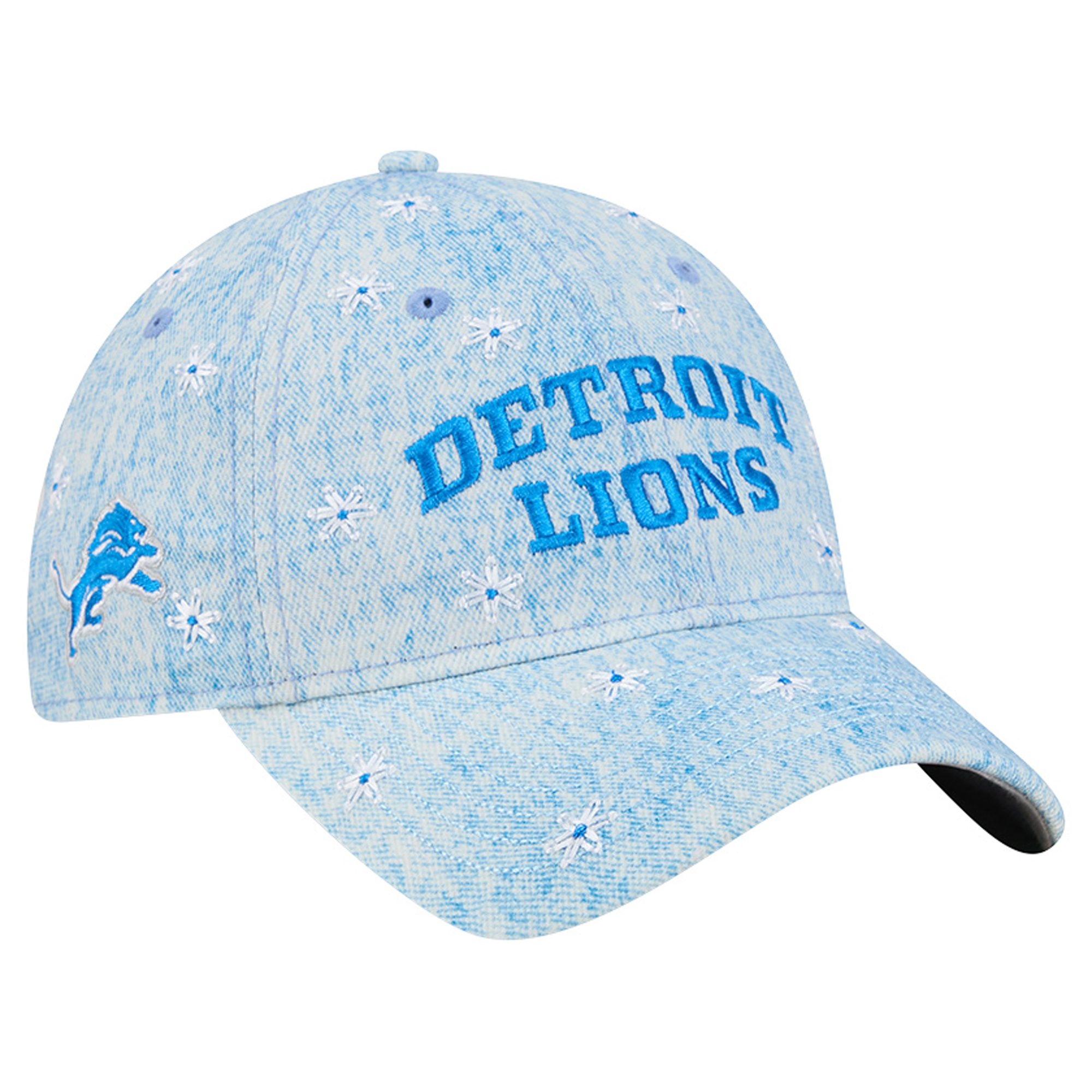 Women's New Era  Denim Detroit Lions Daisy 9TWENTY Adjustable Hat