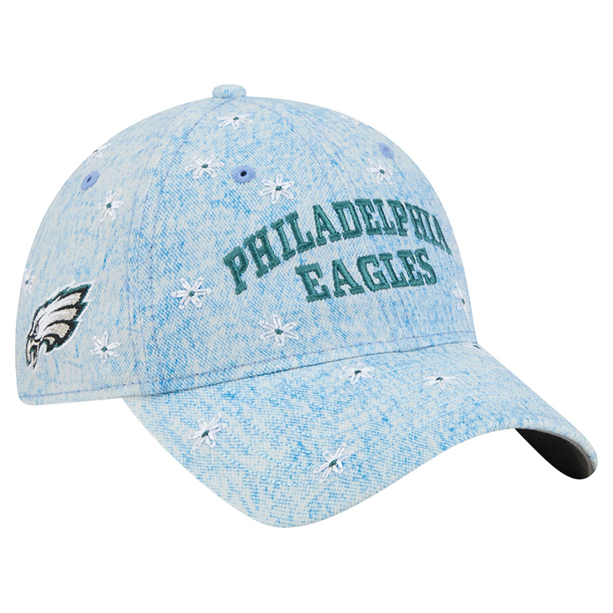 Women's New Era Denim Philadelphia Eagles Daisy 9TWENTY Adjustable Hat