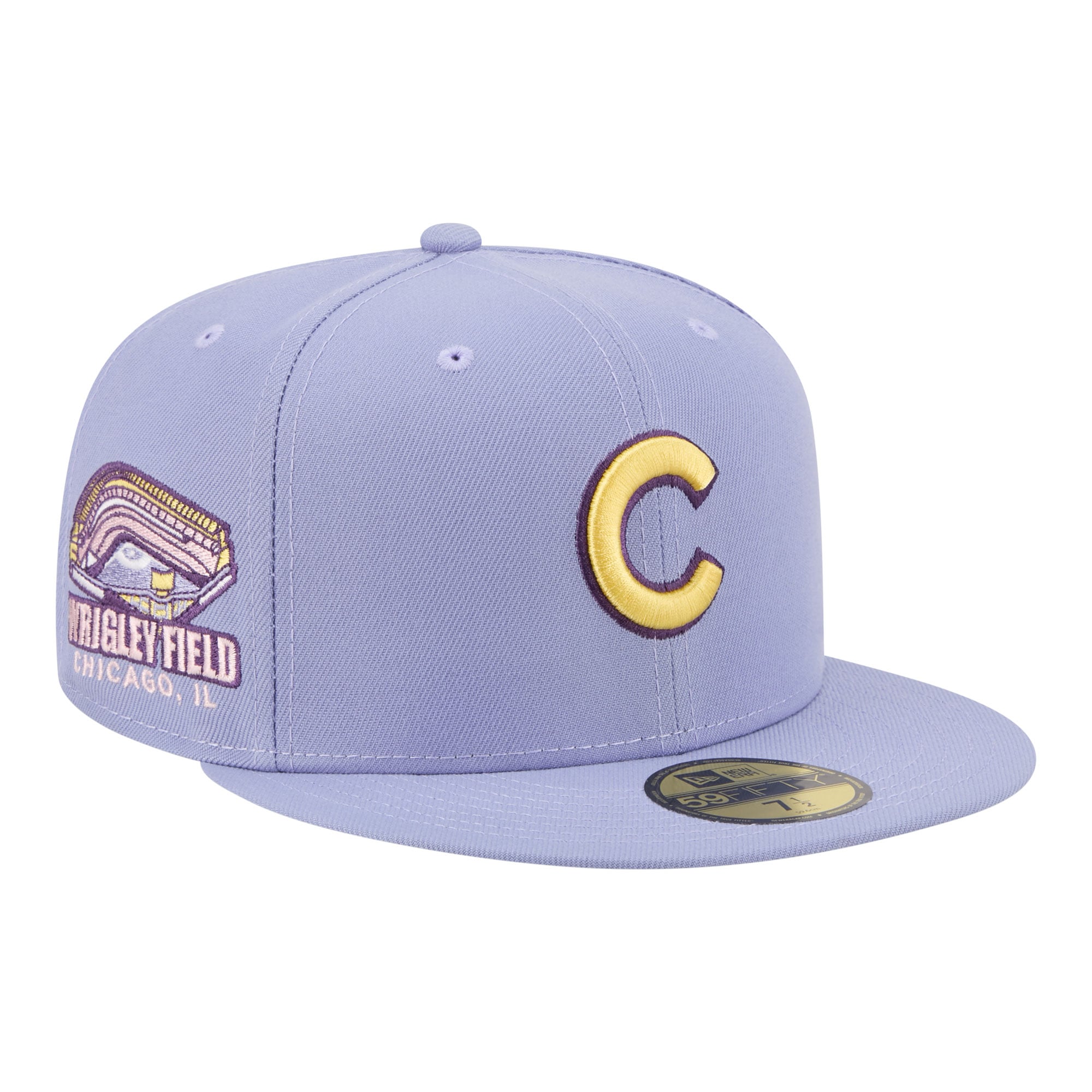 Men's New Era Light Purple Chicago Cubs Lavender Bloom 59FIFTY Fitted Hat