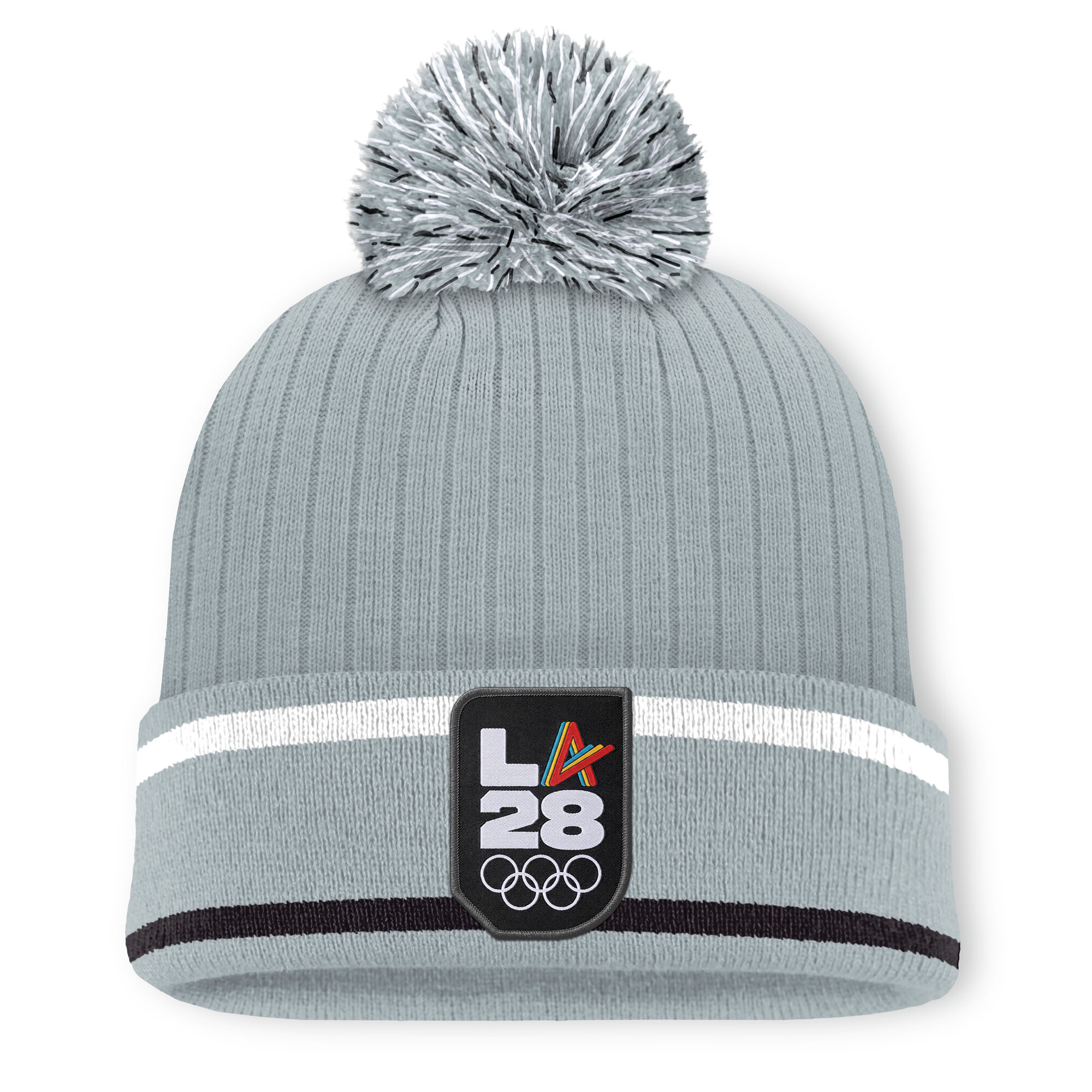 Men's Fanatics  Gray LA28 Summer Olympics Rift Pom Knit Hat