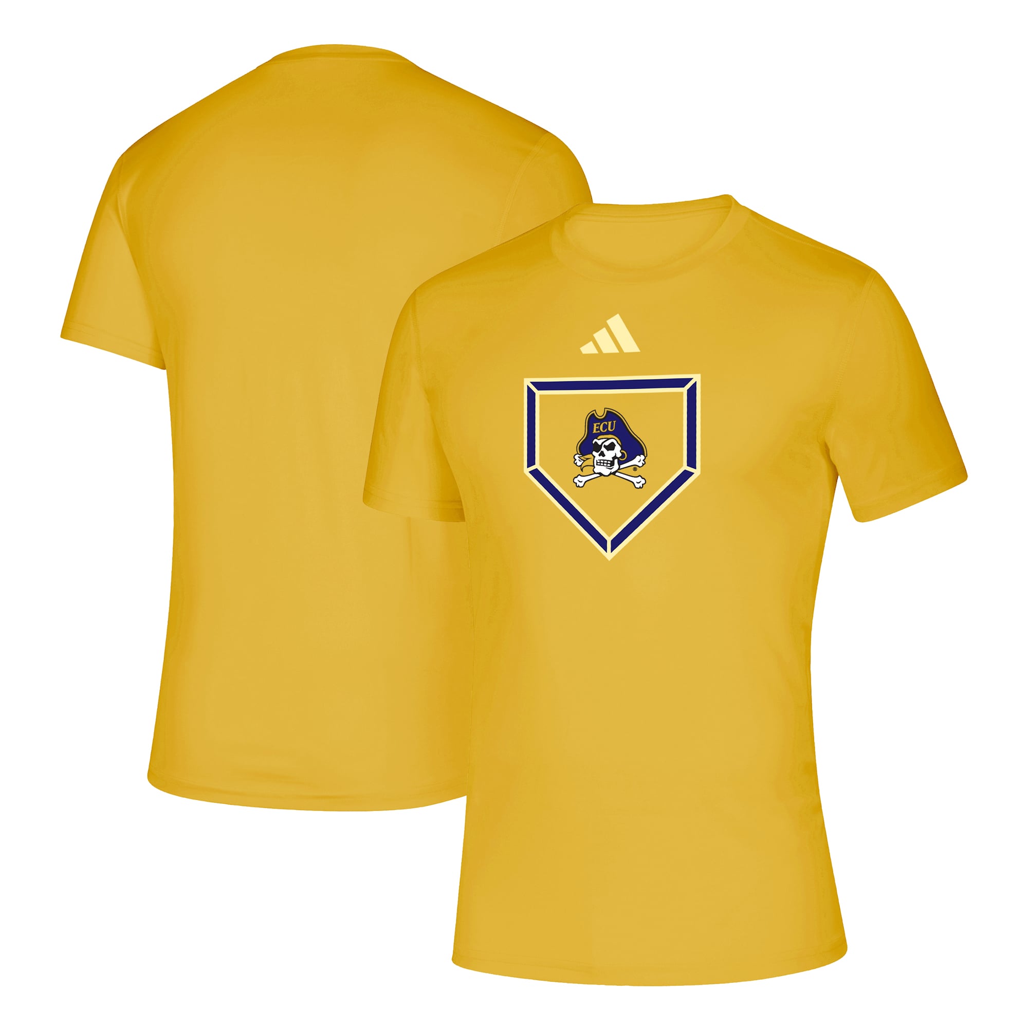 Men's adidas  Gold ECU Pirates Powder Purple Home Plate T-Shirt