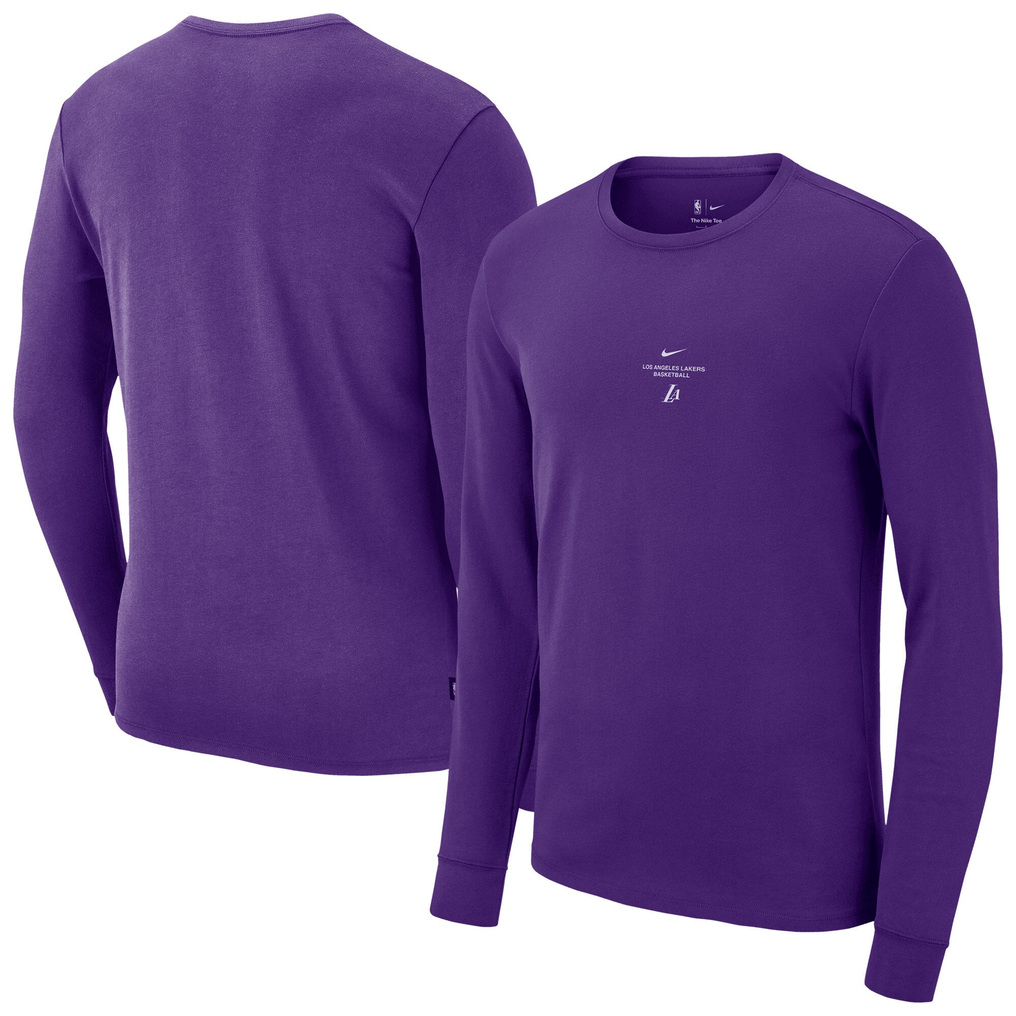 T-shirt a maniche lunghe da allenamento Nike Standard Issue dei Los Angeles Lakers 2026 - Uomo