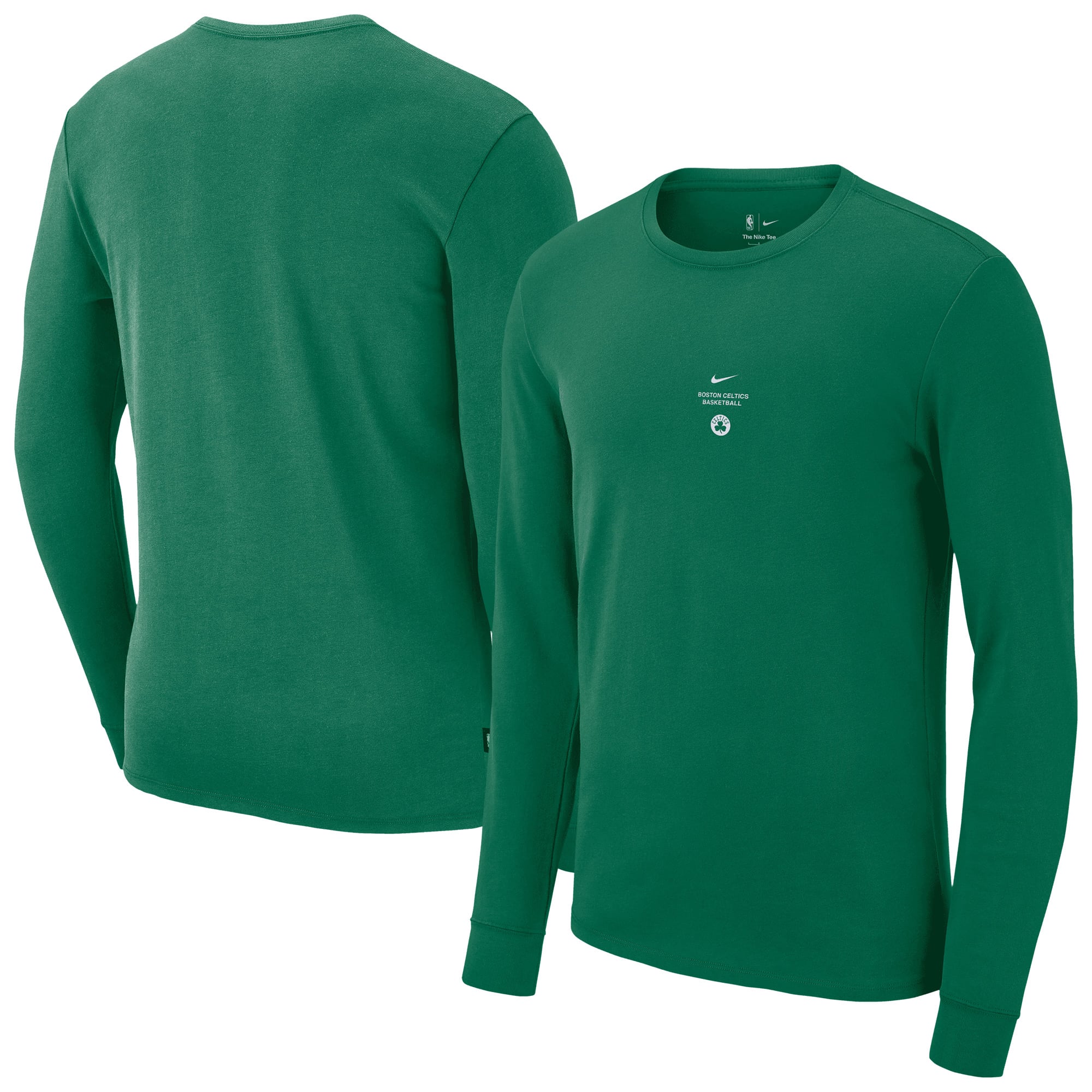 T-shirt a maniche lunghe da allenamento Nike Standard Issue dei Boston Celtics 2026 - Uomo