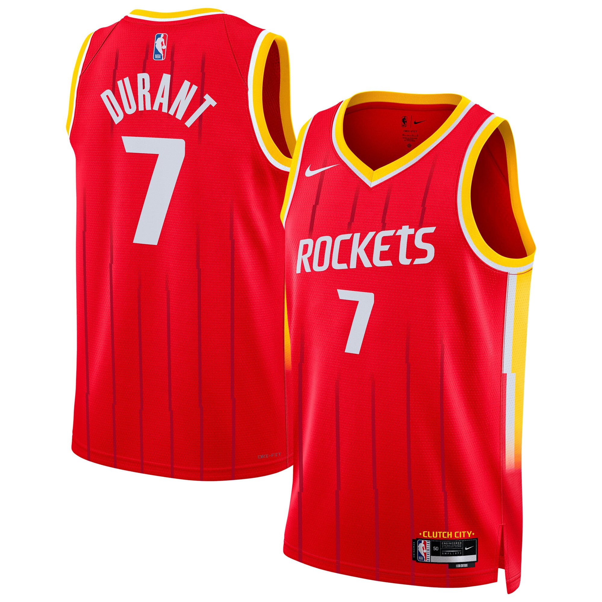 Camiseta Nike Icon Swingman réplica de los Houston Rockets - Durant - Unisex