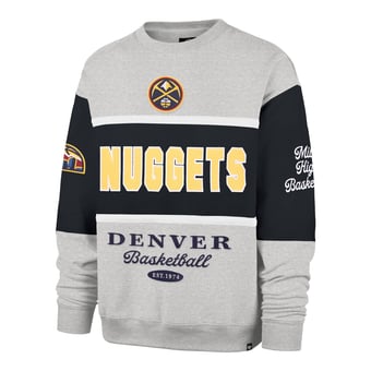 Men's '47 Gray Denver Nuggets Blockfield Maximalist Sweatshirt