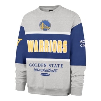Men's '47 Gray Golden State Warriors Blockfield Maximalist Sweatshirt