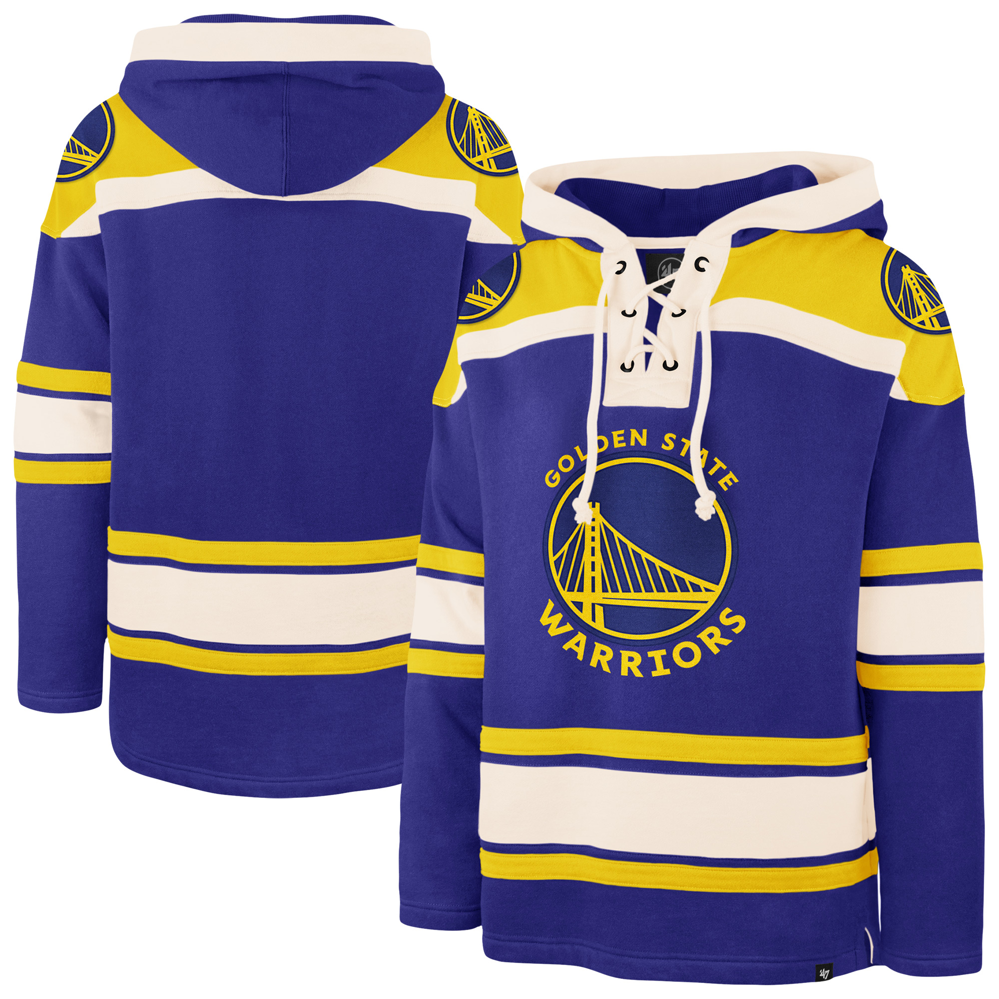 Men's '47 Royal Golden State Warriors Superior Lacer Hoodie
