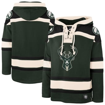 Men's '47 Hunter Green Milwaukee Bucks Superior Lacer Hoodie