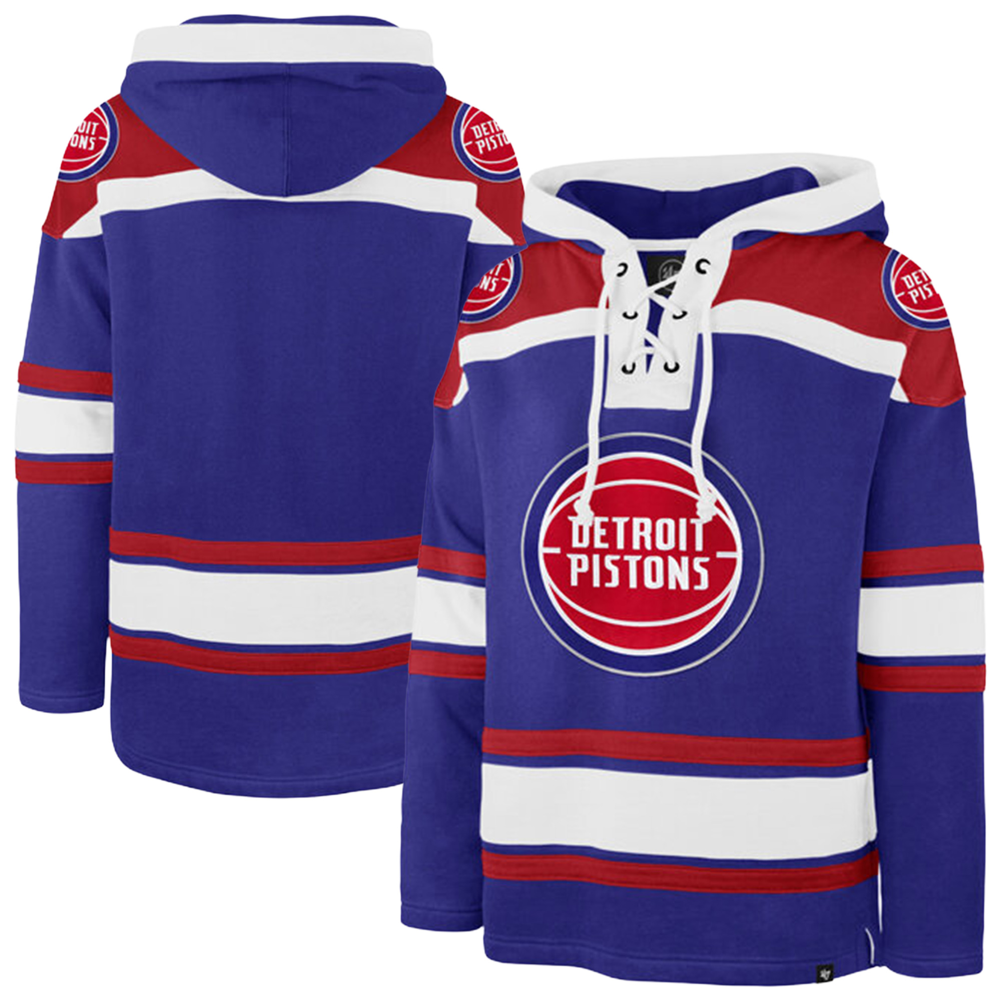 '47 Brand Men's Blue Detroit Pistons Superior Lacer Hoodie - Blue