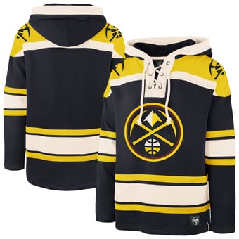 Men's '47 Navy Denver Nuggets Superior Lacer Hoodie