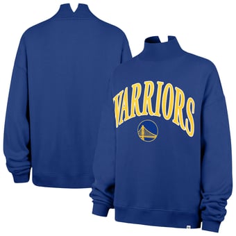 Women's '47  Royal Golden State Warriors Oversized Vantage Mock Neck Sweatshirt
