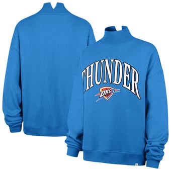 Women's '47  Blue Oklahoma City Thunder Oversized Vantage Mock Neck Sweatshirt