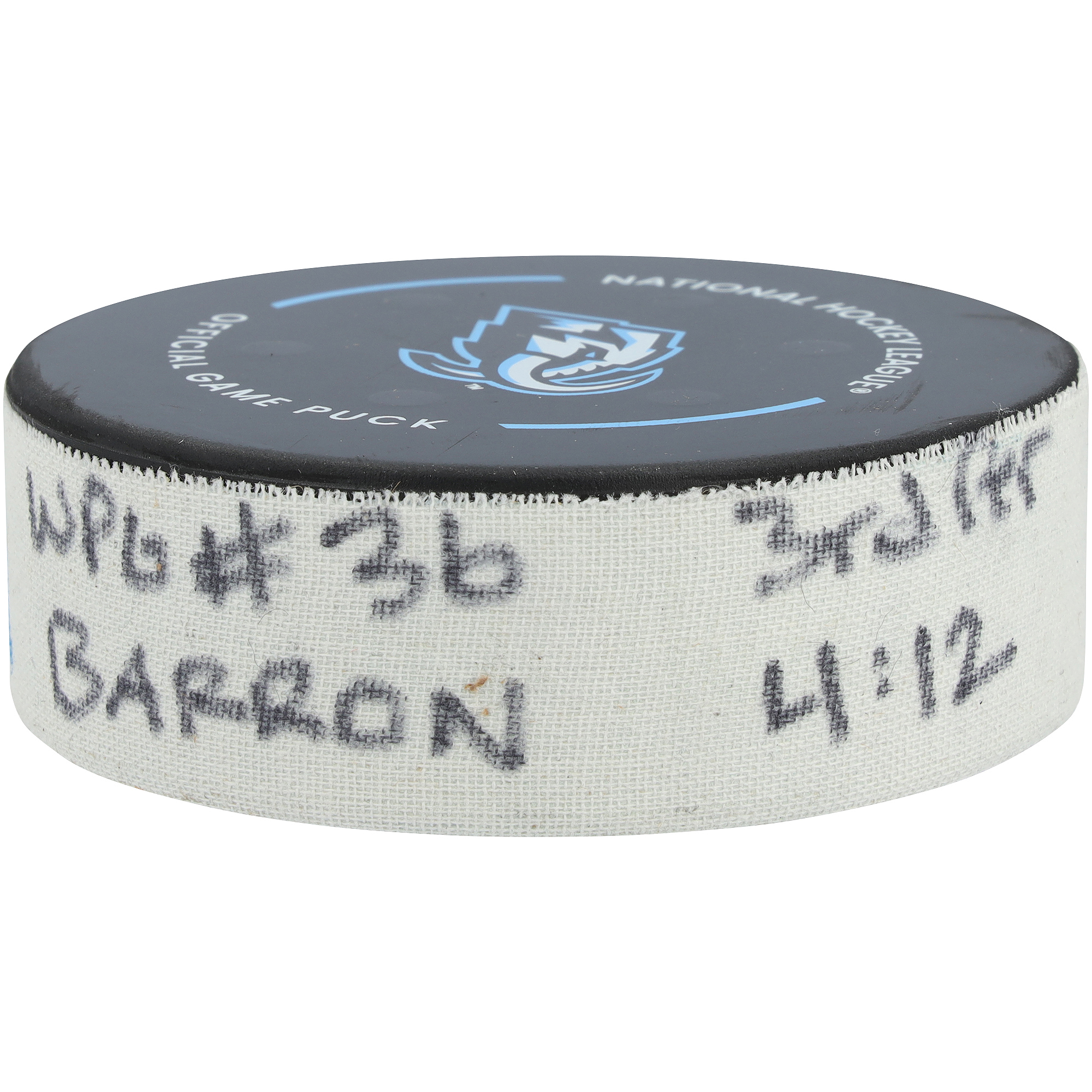 Morgan Barron Winnipeg Jets Game-Used Goal Puck vs. Utah Mammoth on December 21, 2025
