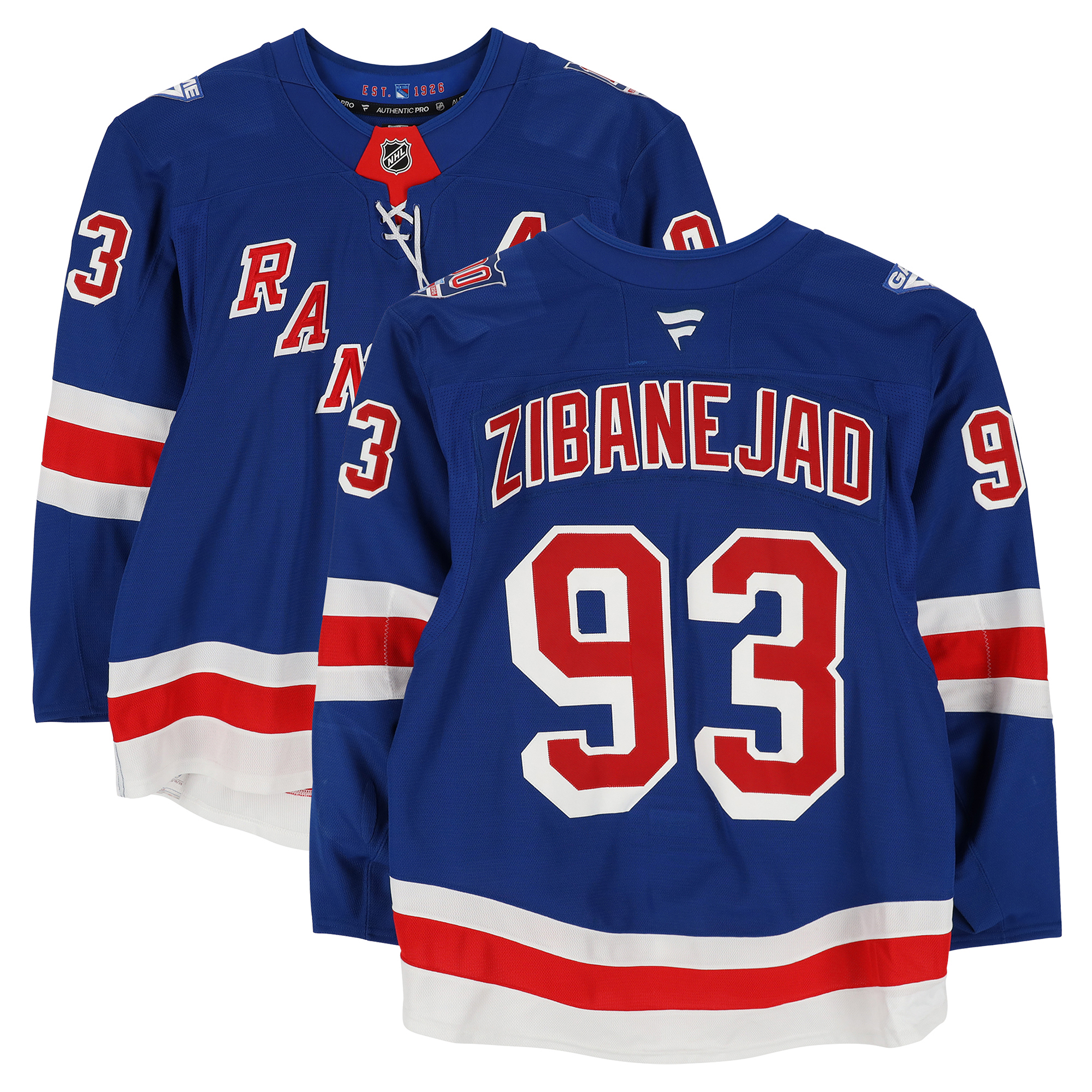 Mika Zibanejad New York Rangers Game-Used #93 Blue Set 2 Jersey from the 2025-26 NHL Season
