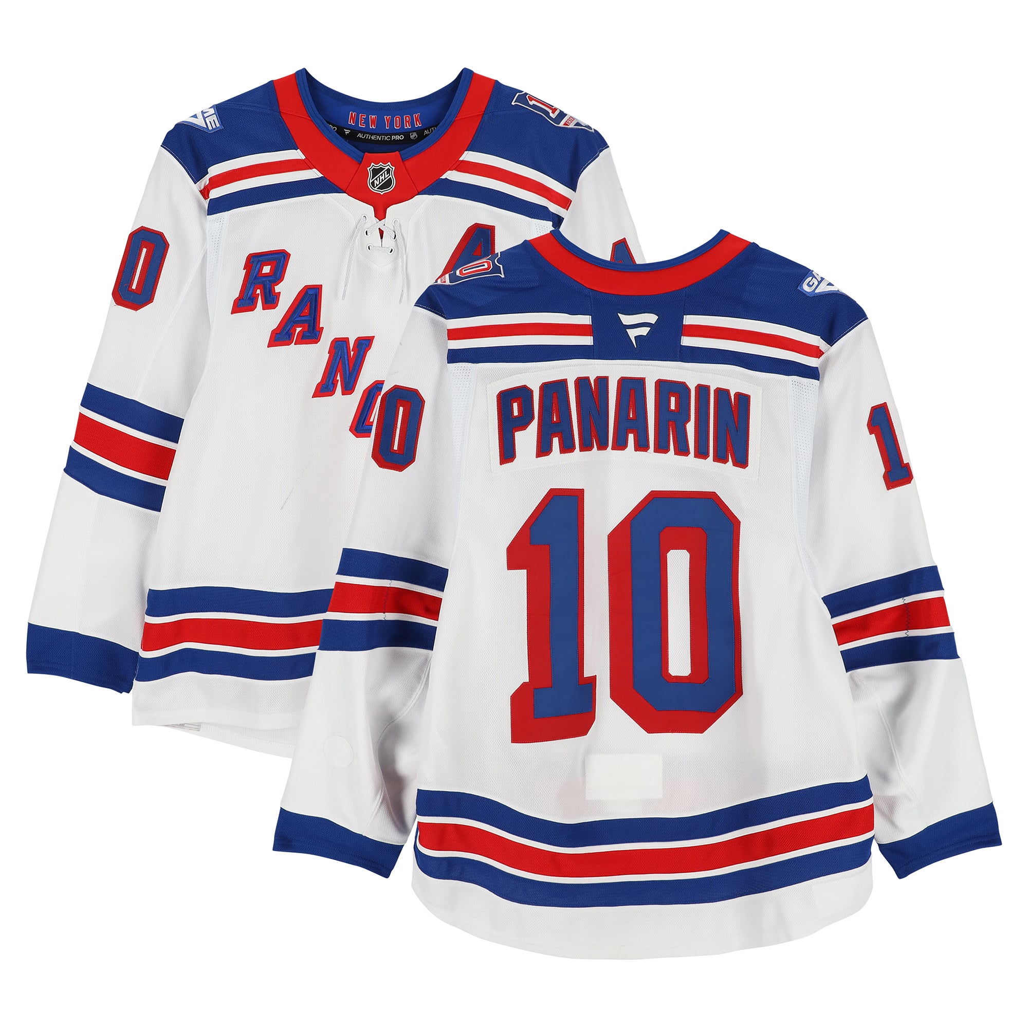 Artemi Panarin New York Rangers Game-Used #10 White Set 2 Jersey from the 2025-26 NHL Season