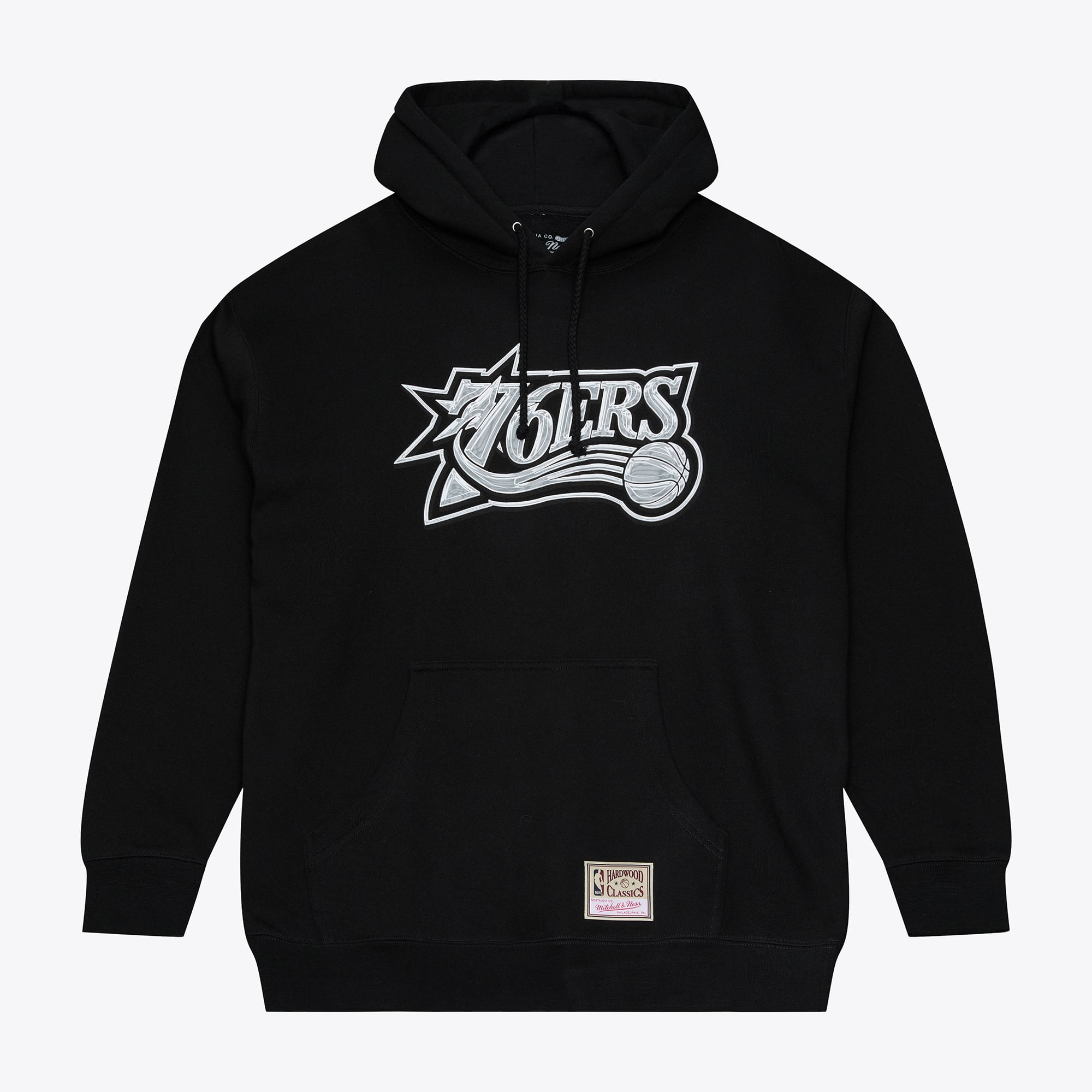 Men's Mitchell & Ness Black Philadelphia 76ers Chrome Hoodie