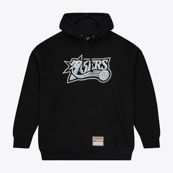 Men's Mitchell & Ness Black Philadelphia 76ers Chrome Hoodie