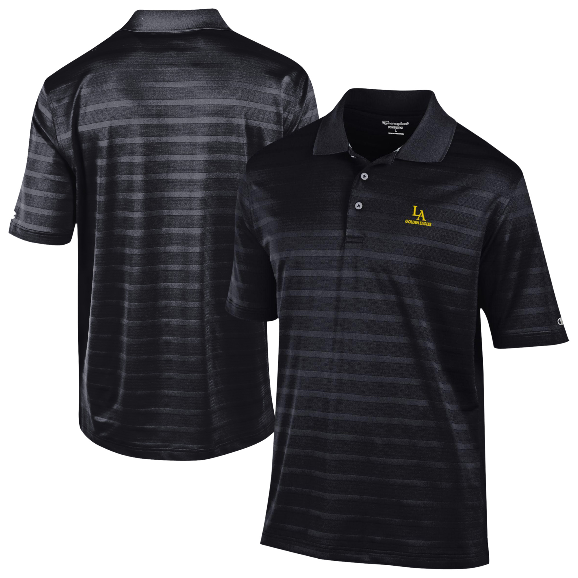 Men's Champion Black Cal State L.A. Golden Eagles Textured Solid Polo