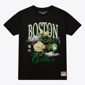 Unisex Mitchell & Ness  Black Boston Celtics Floral Graphic T-Shirt
