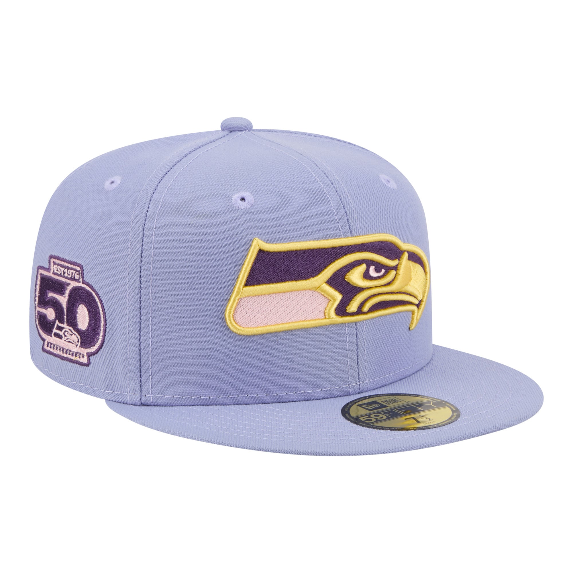 Men's New Era Light Purple Seattle Seahawks Lavender Bloom 59FIFTY Fitted Hat