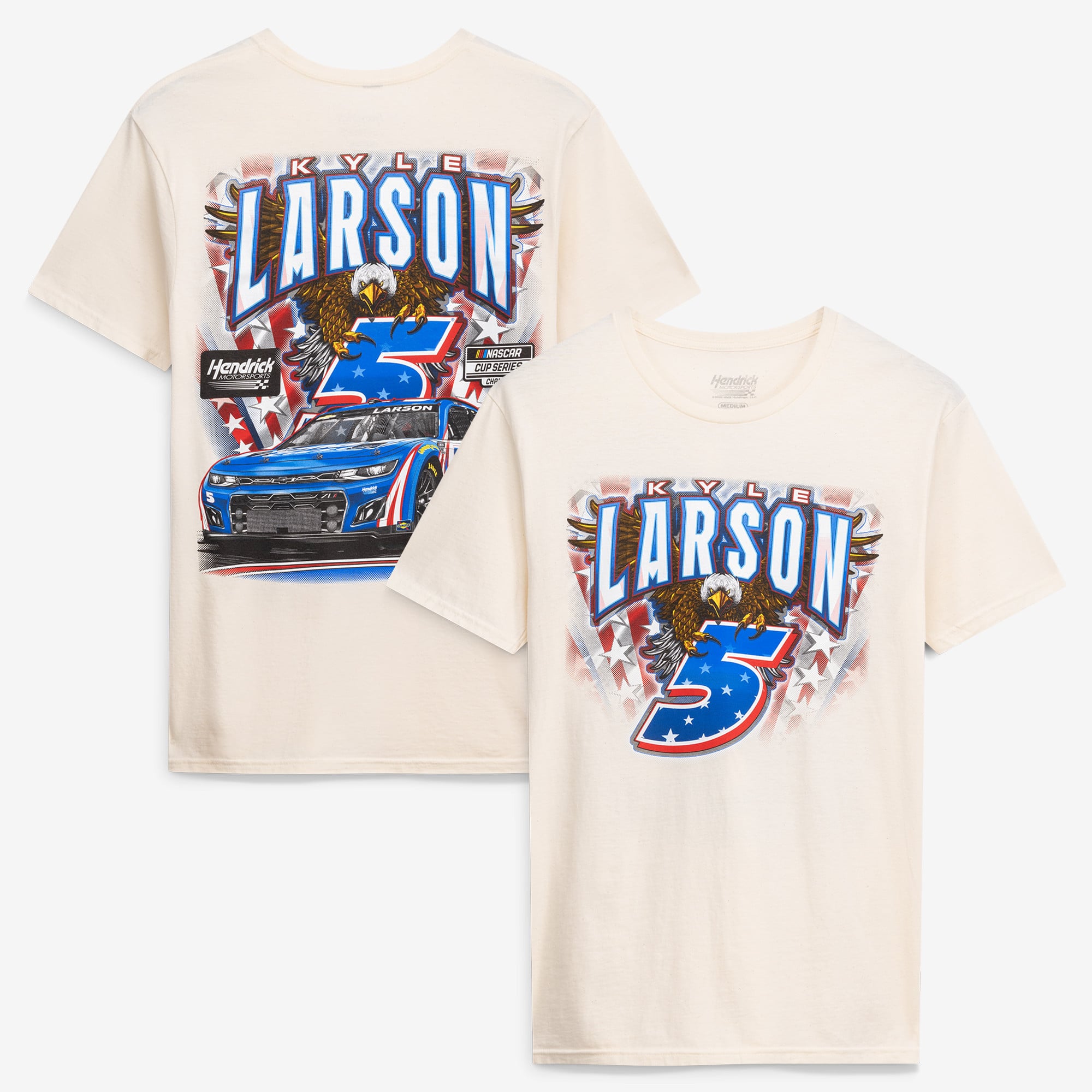 Men’s Hendrick Motorsports Team Collection Cream Kyle Larson #5 Crewneck T-Shirt Men’s Hendrick Motorsports Team Collection Cream Kyle Larson #5 Crewneck T-Shirt