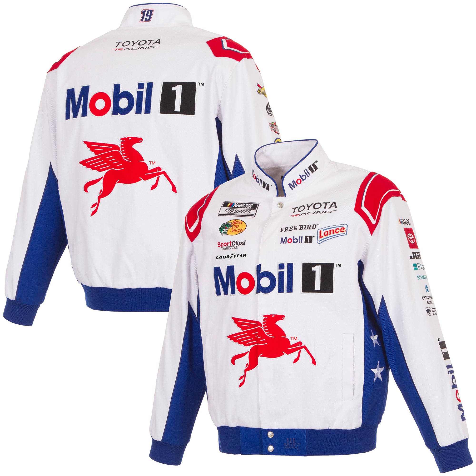 Men’s JH Design White Chase Briscoe 2026 Mobil Full-Snap Twill Racing Jacket Men’s JH Design White Chase Briscoe 2026 Mobil Full-Snap Twill Racing Jacket