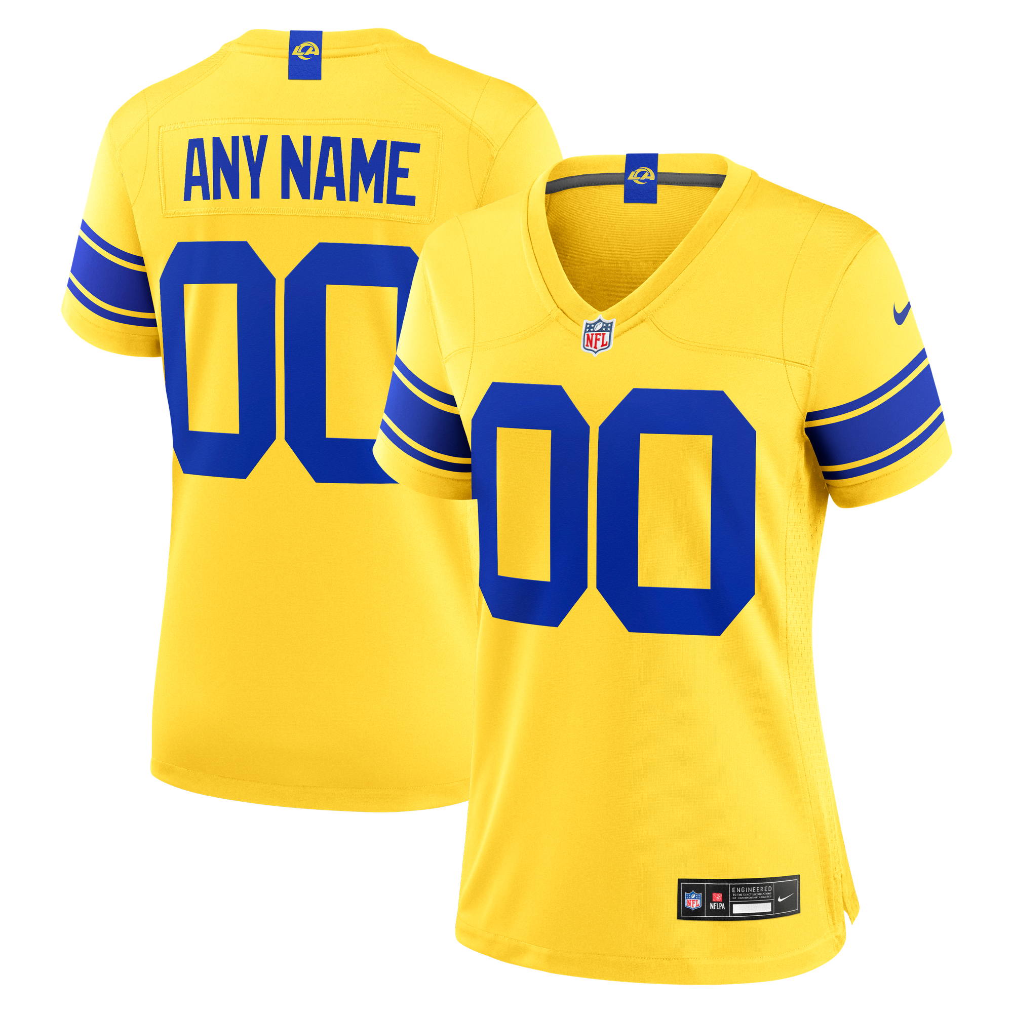 Maglia Los Angeles Rams Nike Game Alternate Secondario - Personalizzata - Donna