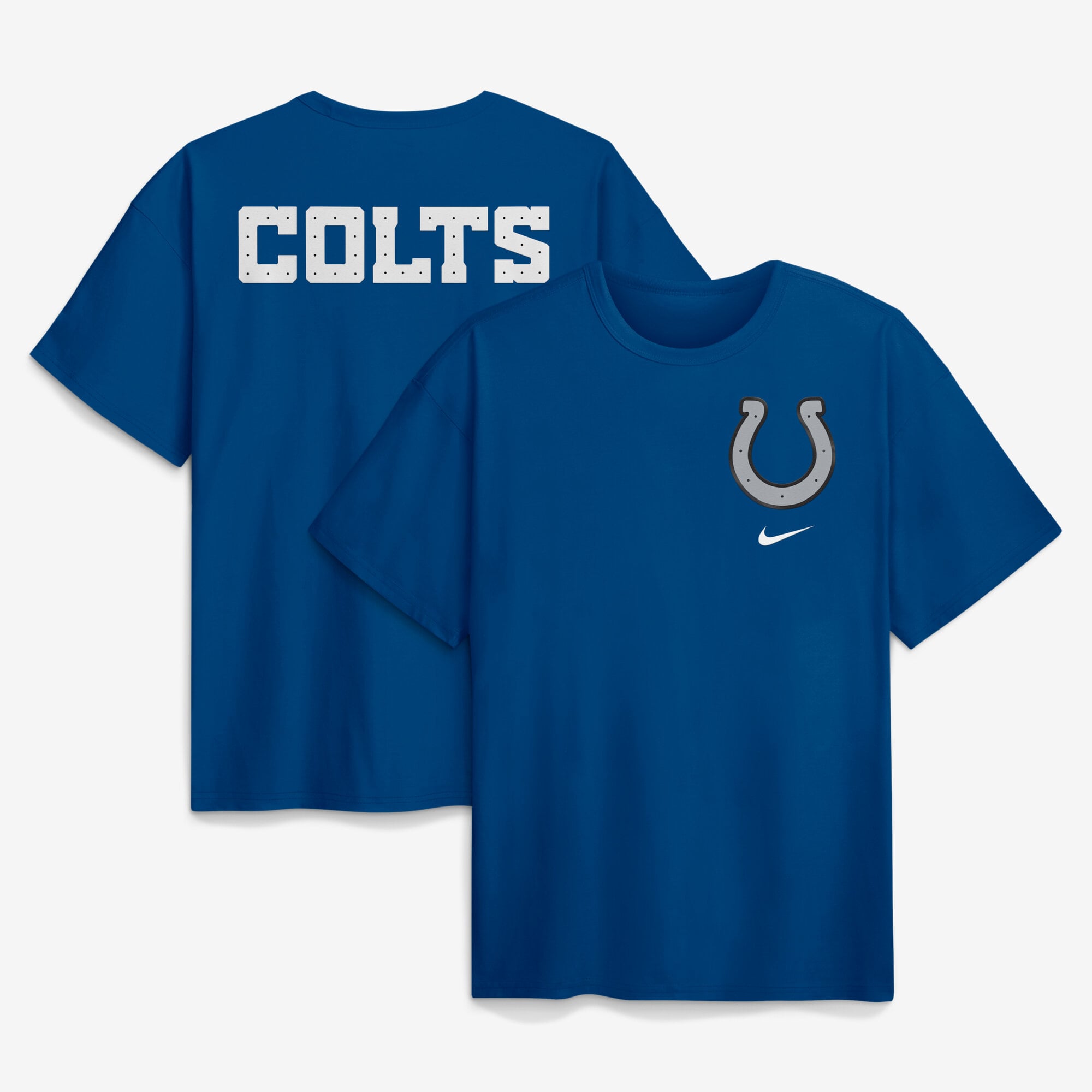 Camiseta de manga corta Nike Rivalries de algodón grueso y corte holgado del Indianapolis Colts - Hombre