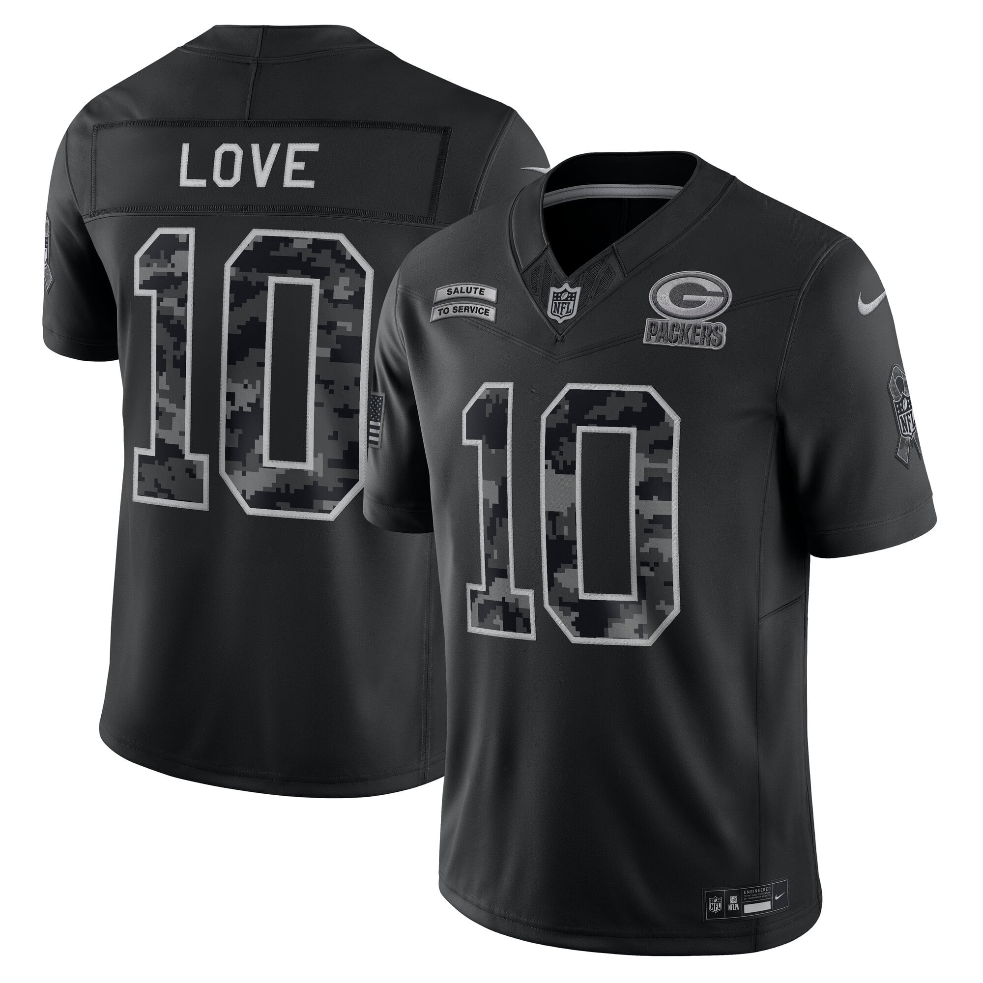 Green Bay Packers Nike 2026 Salute to Service Jersey - Jordan Love - Mens