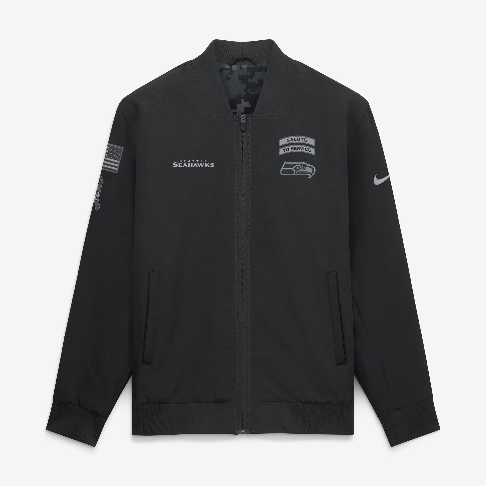 Seattle Seahawks Nike Salute To Service Bomber Jacket - Mens