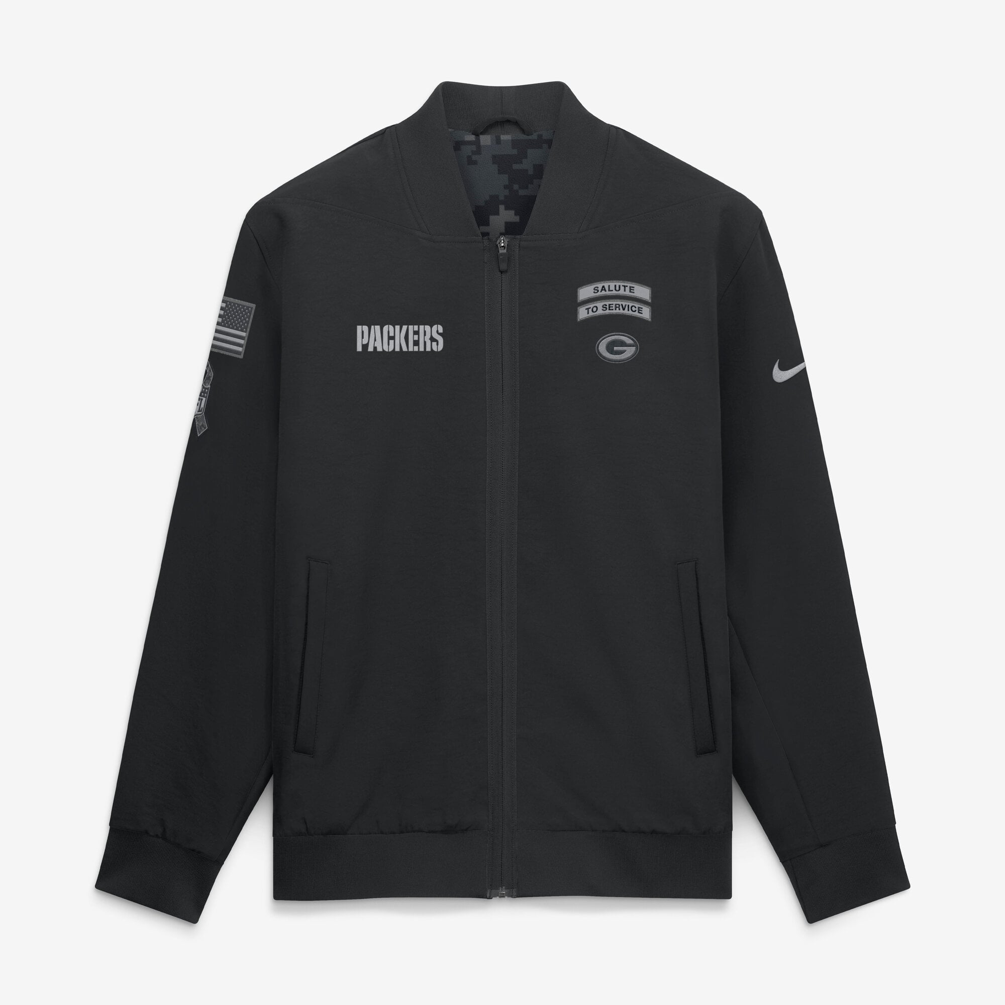 Green Bay Packers Nike Salute To Service Bomber Jacket - Mens
