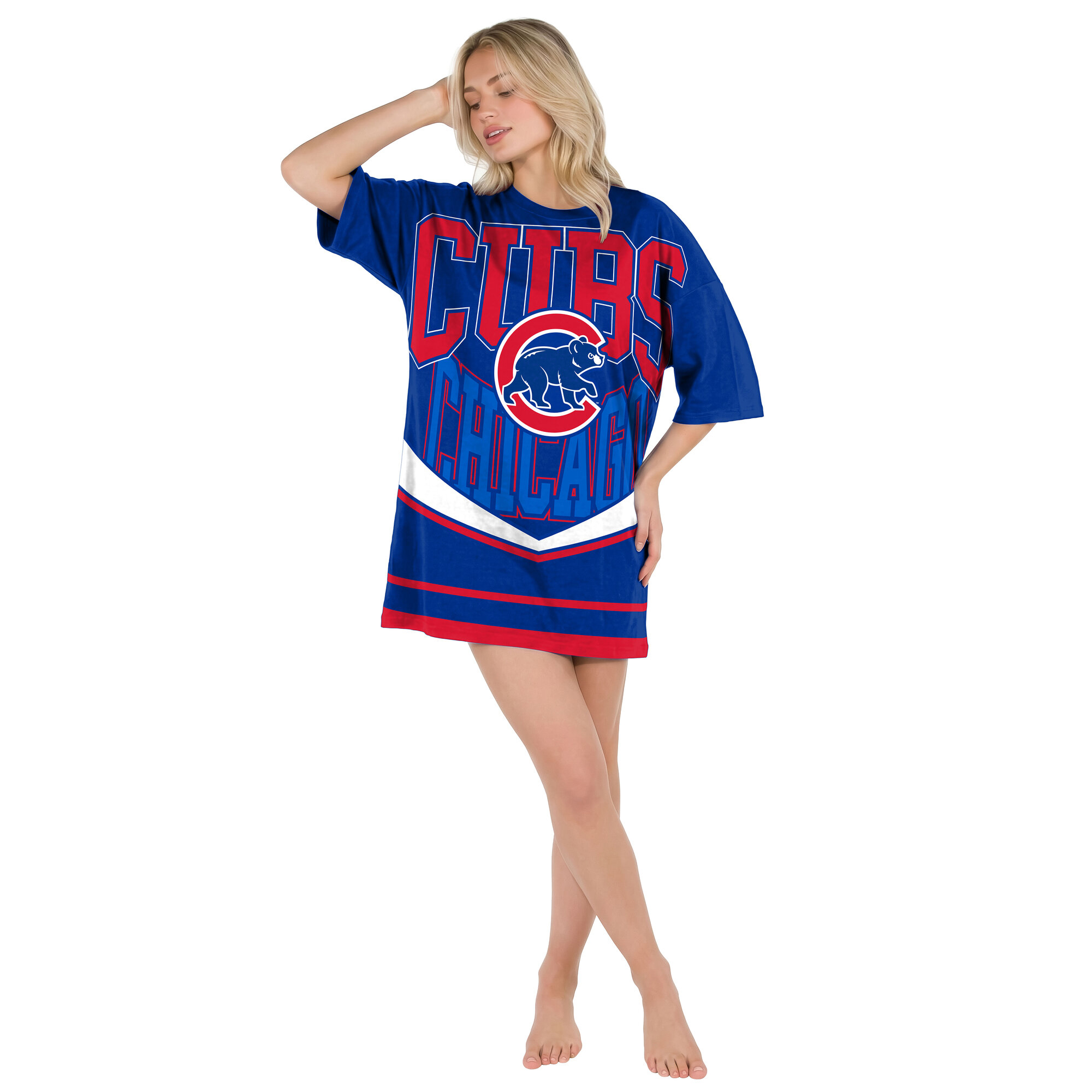 Women’s Concepts Sport Royal Chicago Cubs Mosaic Knit Nightdress Women’s Concepts Sport Royal Chicago Cubs Mosaic Knit Nightdress