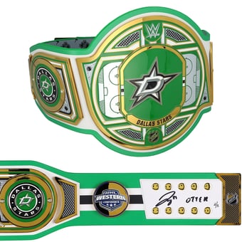 Jake Oettinger Dallas Stars Autographed WWE Legacy Title Belt with "Otter" Inscription